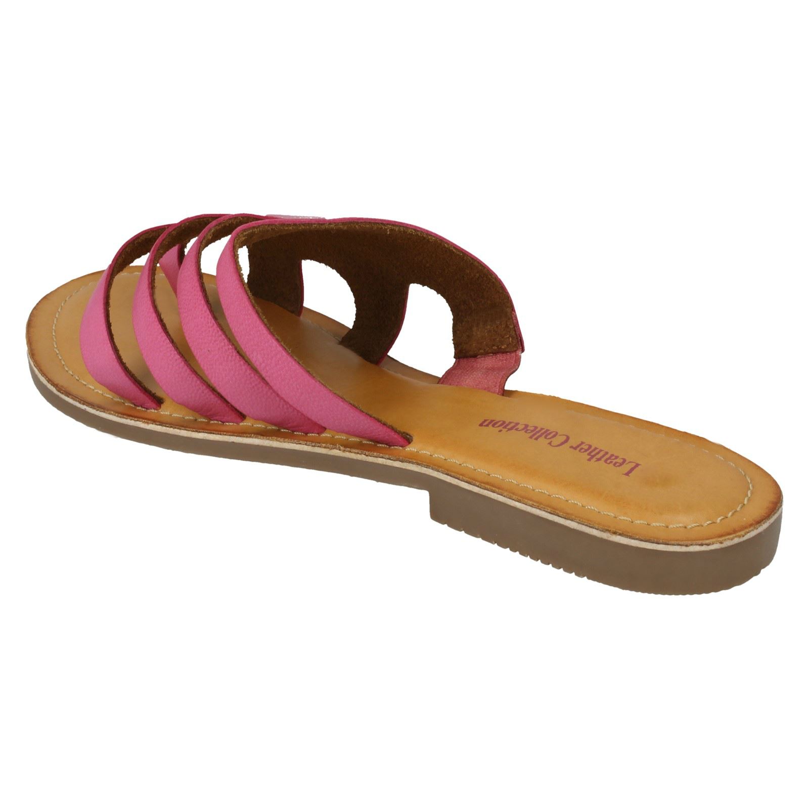 Damen Leder Kollektion Slipper Flache Riemchen Sandalen - Bild 18 von 46