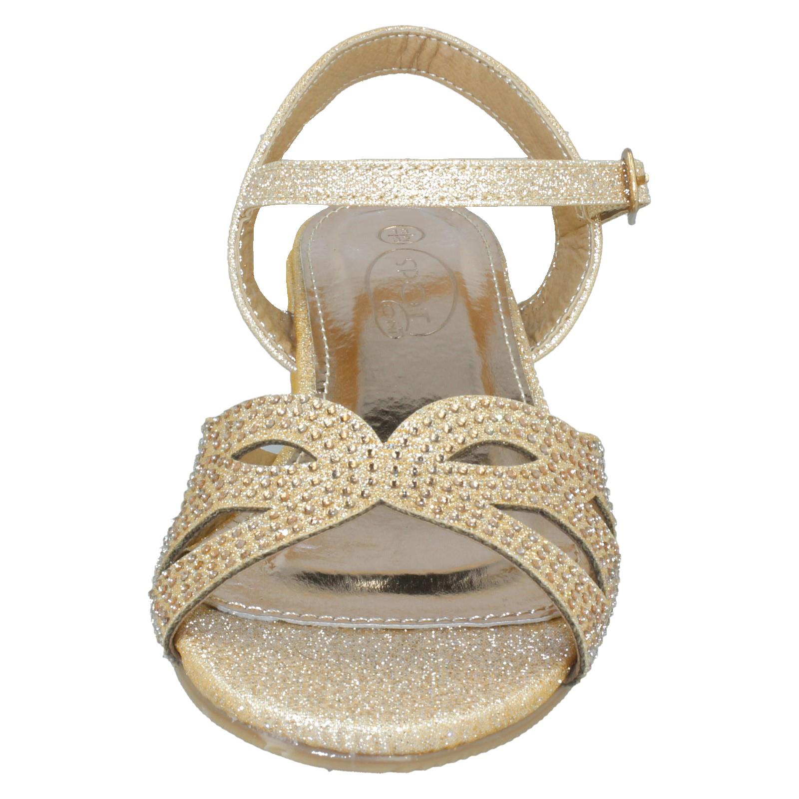 Girls Spot On Mid Heel Glitter Sandals - Picture 9 of 19