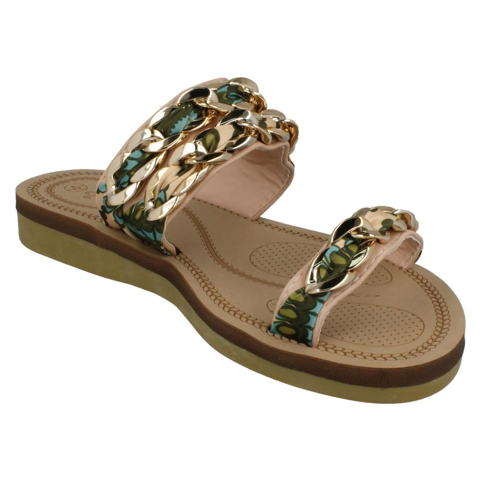 Damen Savannah flache doppelt geflochtene klobige Riemen Sandalen F0R0062 - Bild 17 von 19