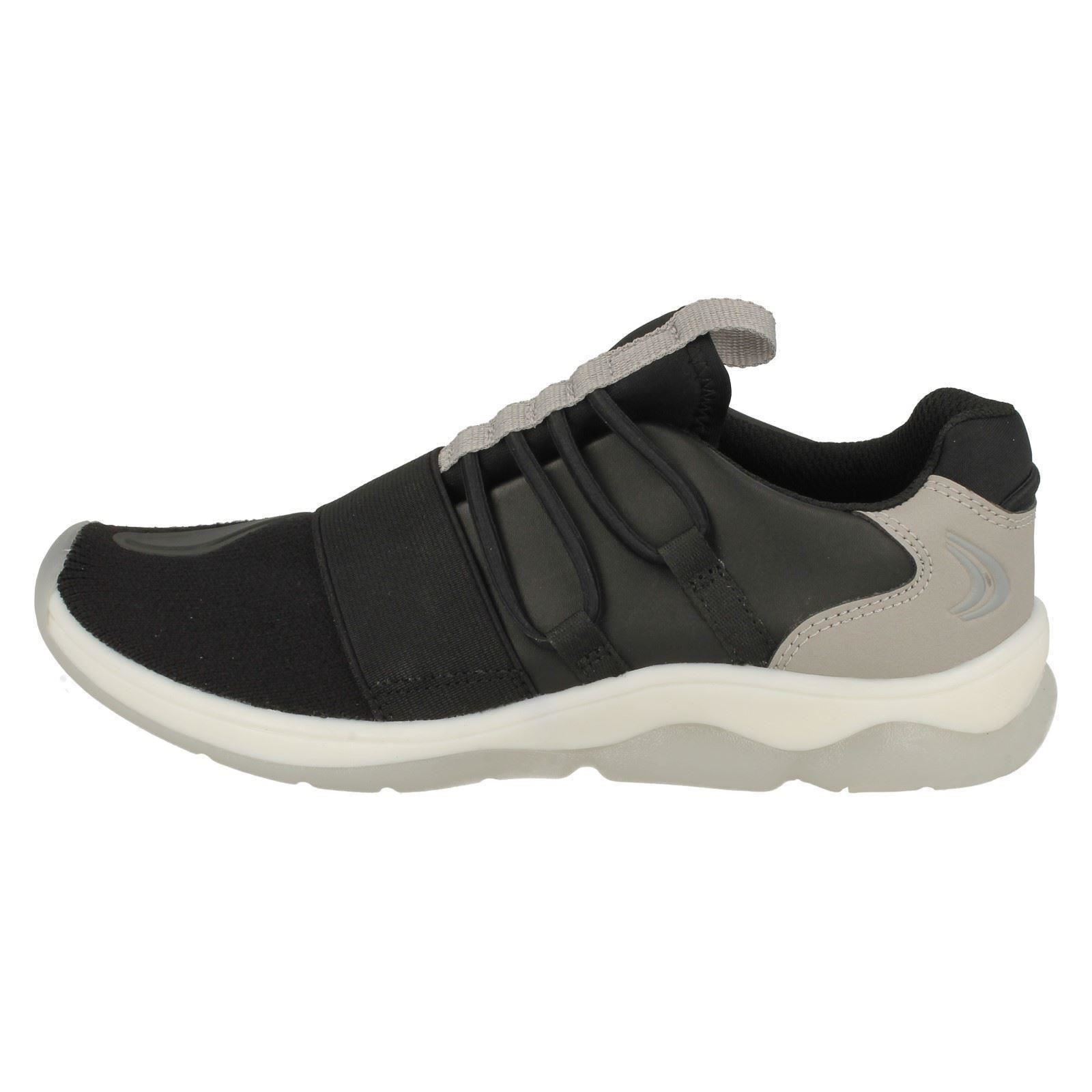 Boys Clarks Fashionable Slip On Trainers Buzzed Fire
