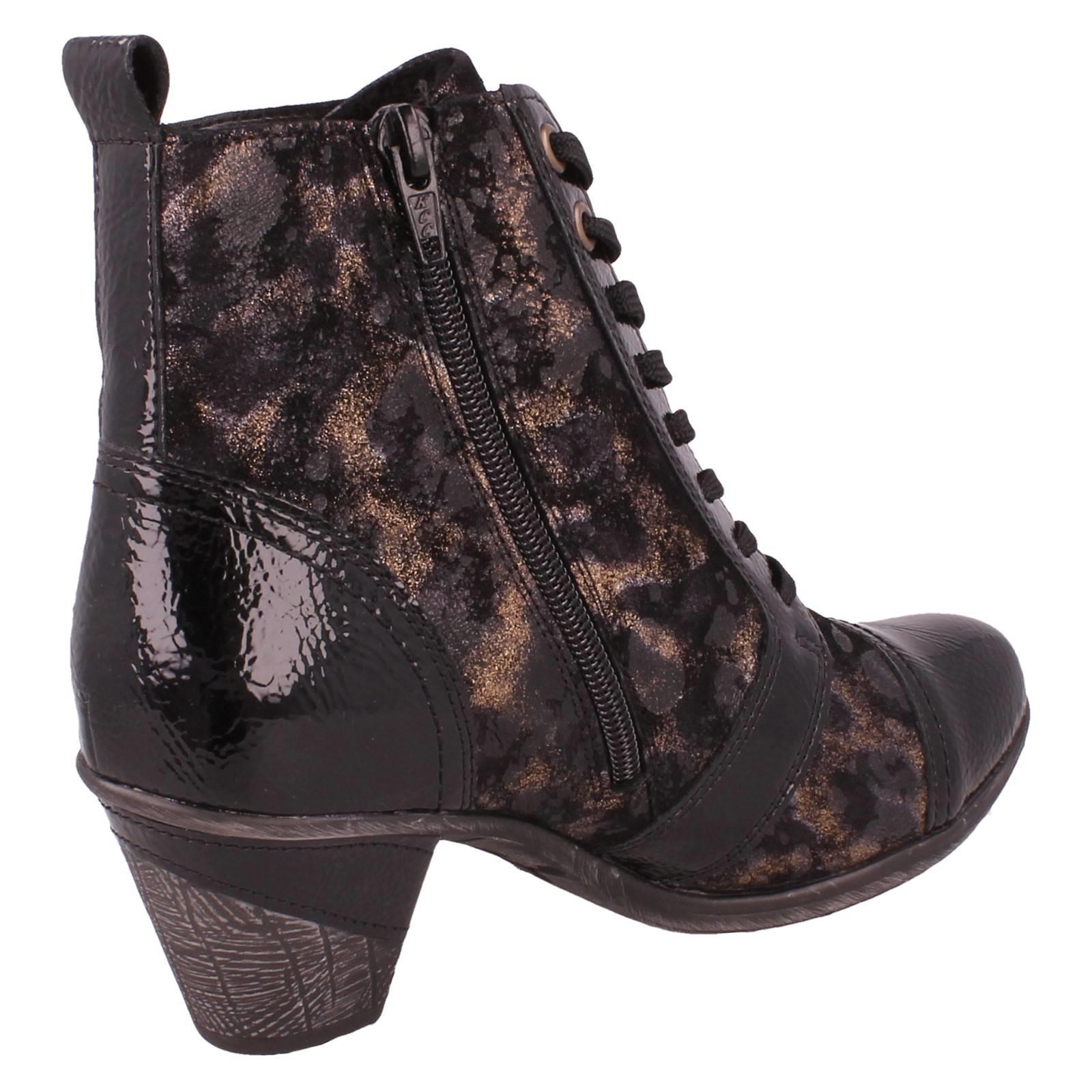 Ladies Remonte Metallic Print Heeled Boots D8797 - Picture 15 of 19