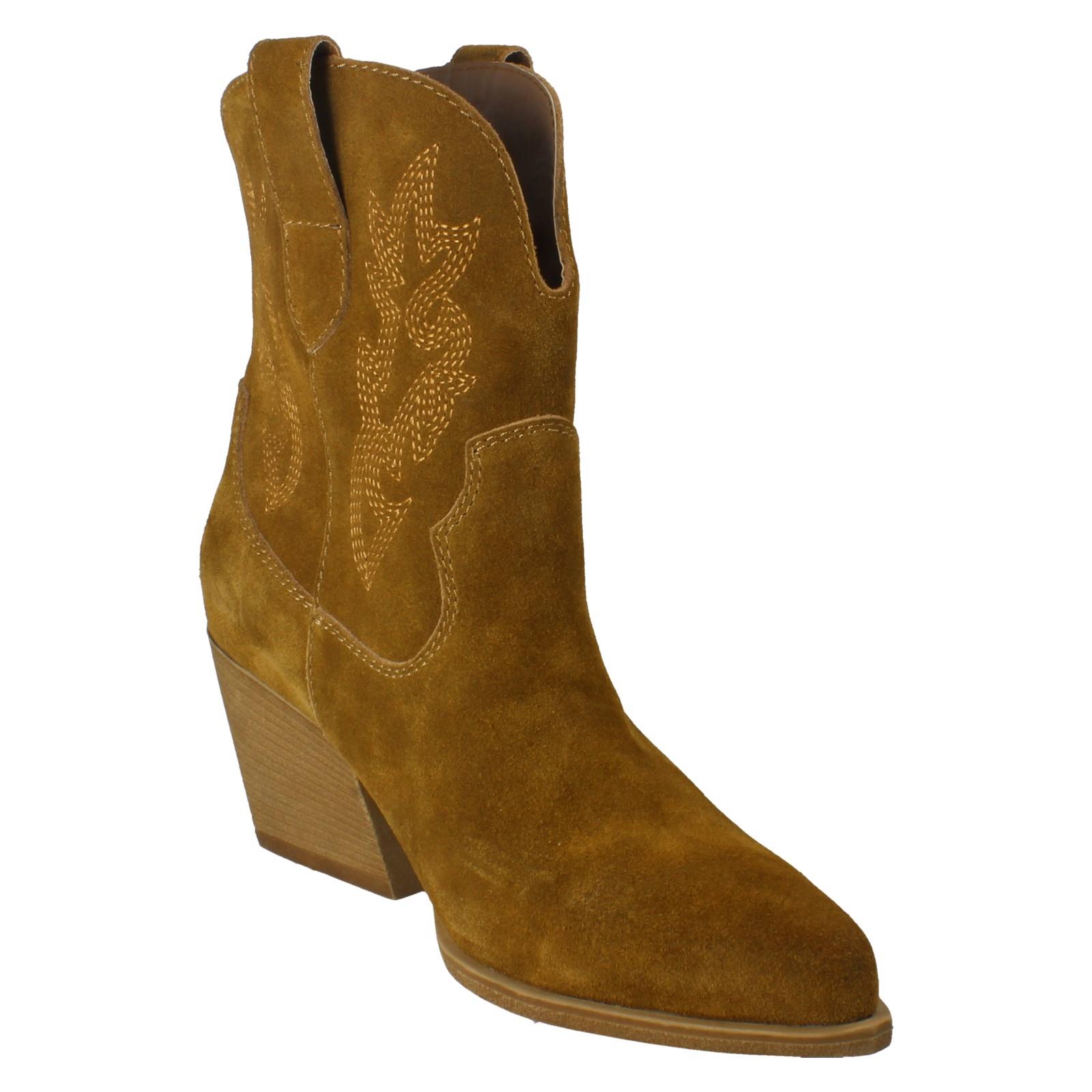 Ladies Spot On Leather Slip On Cowboy Boots F5R1248 - Picture 26 of 28