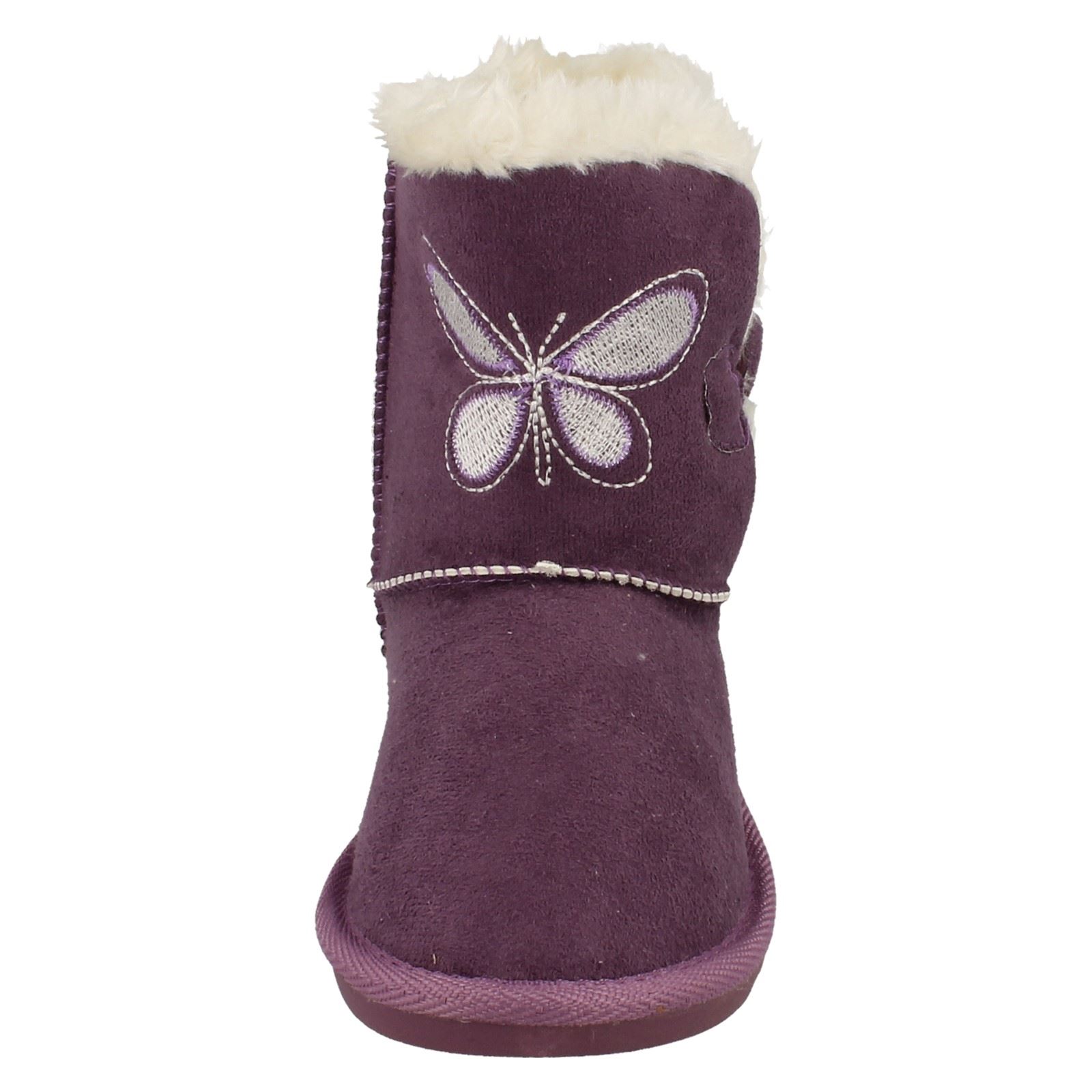 Girls Spot On Faux Fur Lined Short Boots - Picture 8 of 19