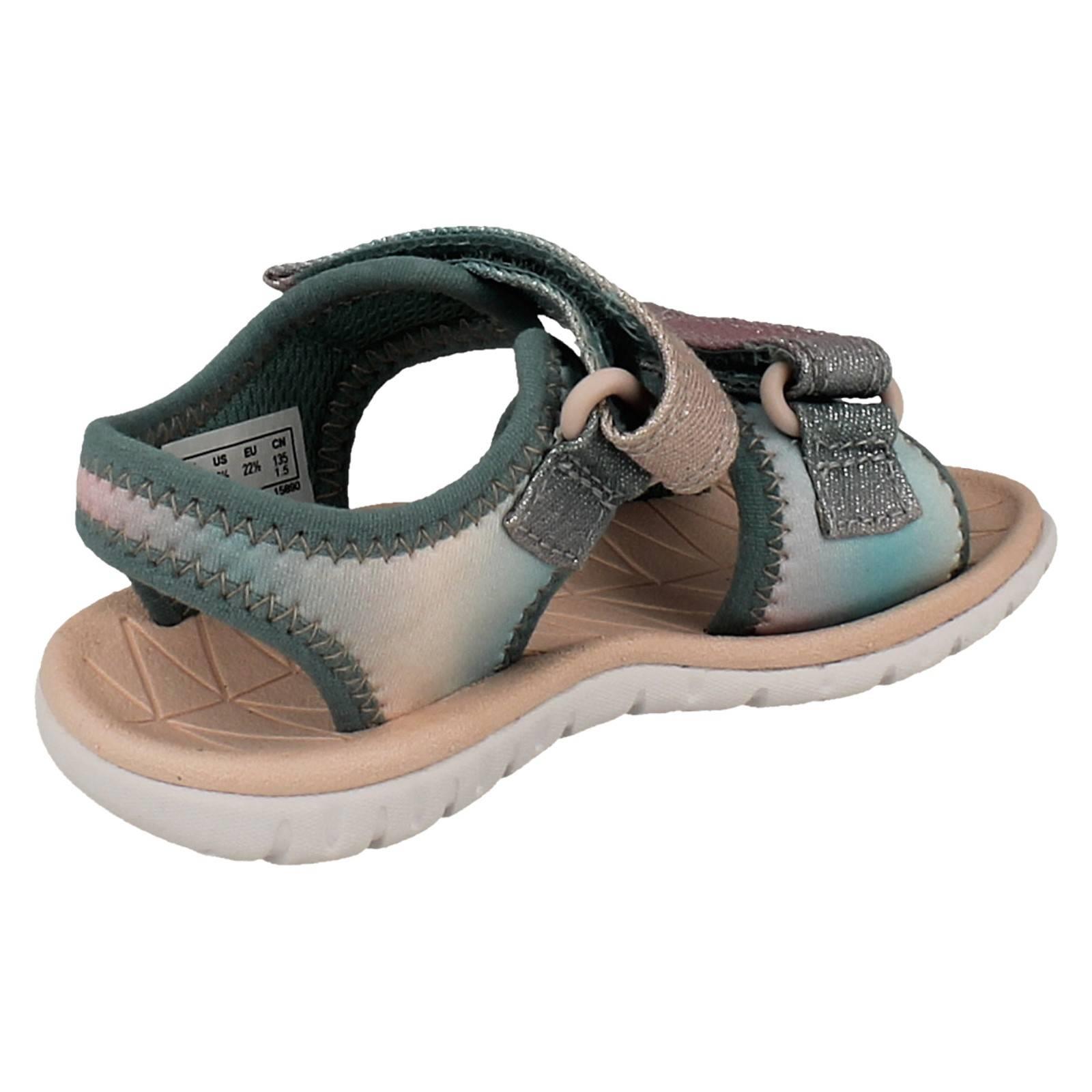 Kids Clarks Pattern Detailed Adjustable Sandals Surfing Tide T - Picture 33 of 37