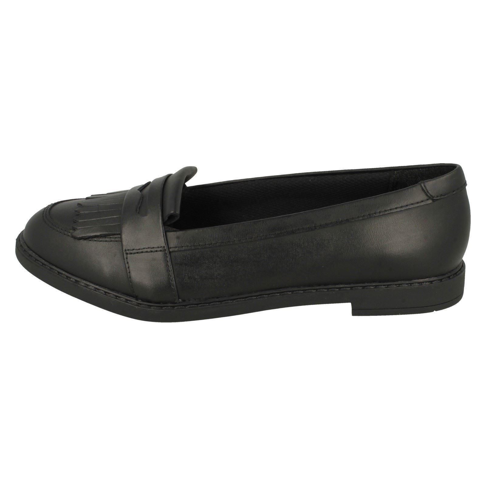 Girls Clarks Smart Slip On School Shoes Scala Bright - Picture 3 of 19