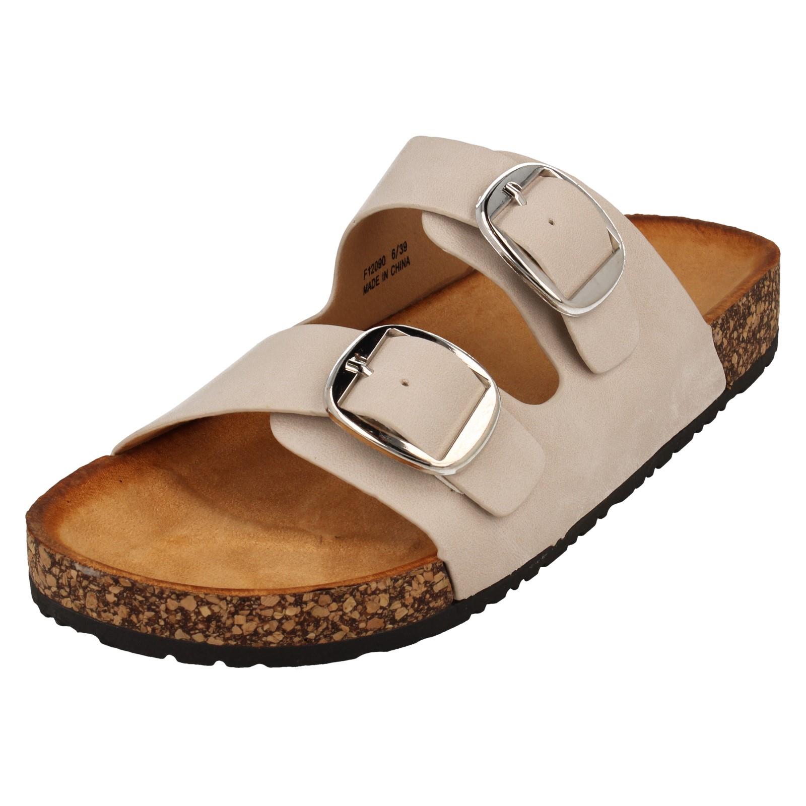 Ladies Down to Earth Low Flatform Dual Buckle Mule Sandal 'F1R2090' - Picture 20 of 46