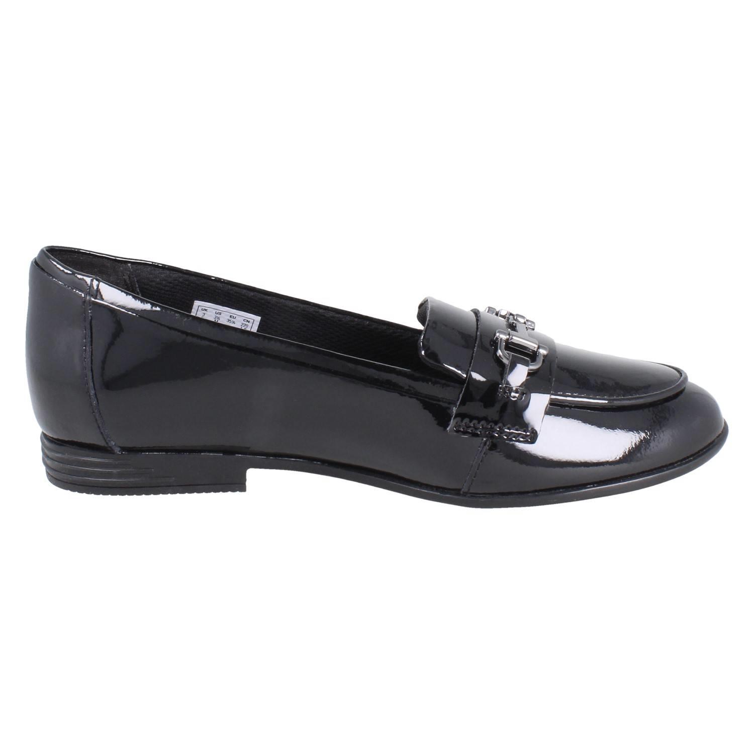 Girls Clarks Horse Bit Trim Leather Slip On Loafer School Shoes *Finja Loafer* - Picture 34 of 37