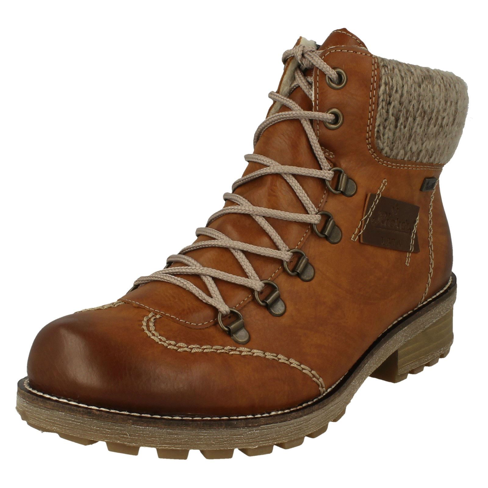 Ladies Rieker Z0444 Knitted Cuff Ankle Boots | eBay