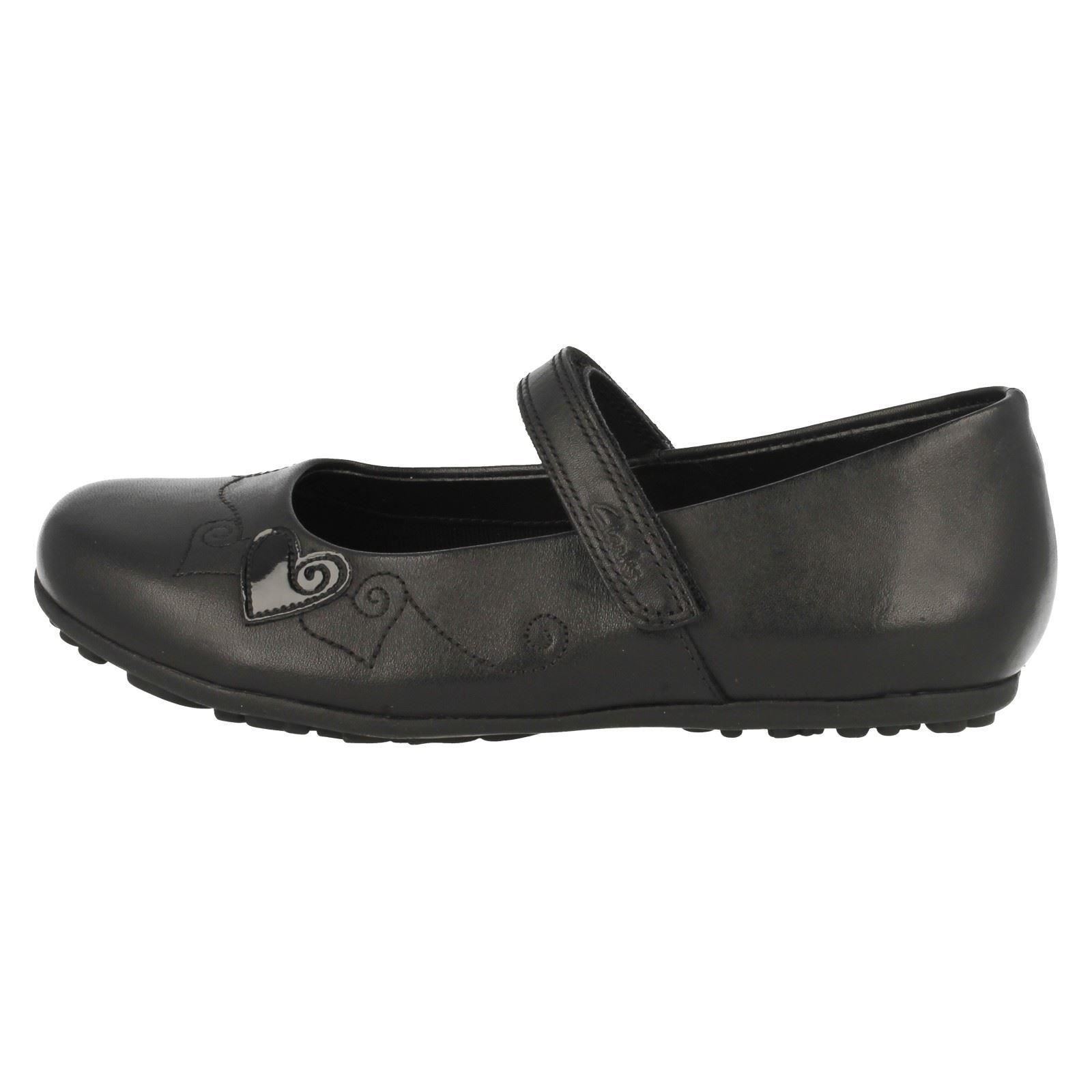 zapatos Clarks lazo Laina y punta de con Casual cuero Berry gancho Niñas con redondeada Black ApUnEw
