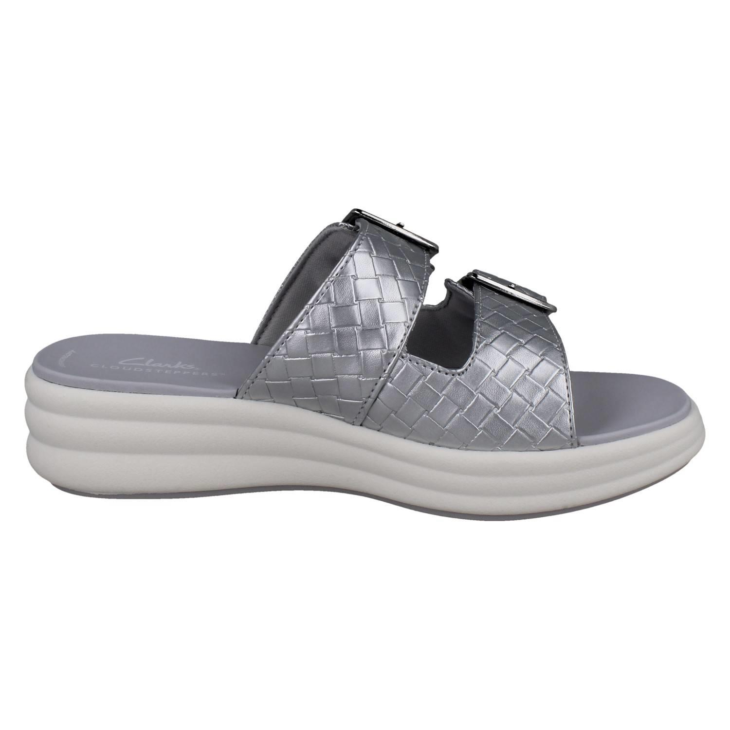 Mujer Clarks Cloudsteppers Sintético Tejido Hebilla Sandalias: Drift Hebilla - Imagen 16 de 19