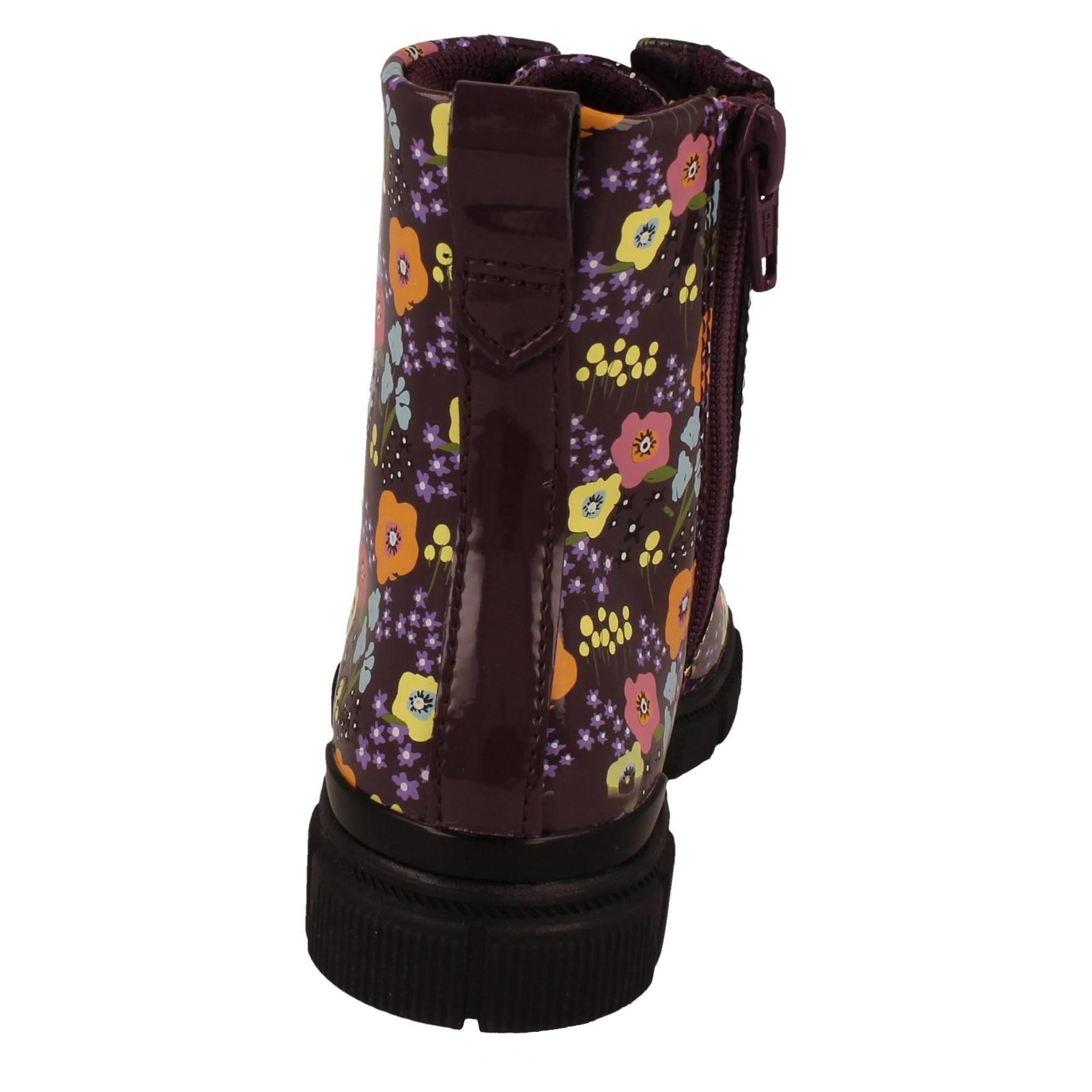 Girls Clarks Floral Pattern Ankle Boots Evyn Top K - Picture 5 of 10