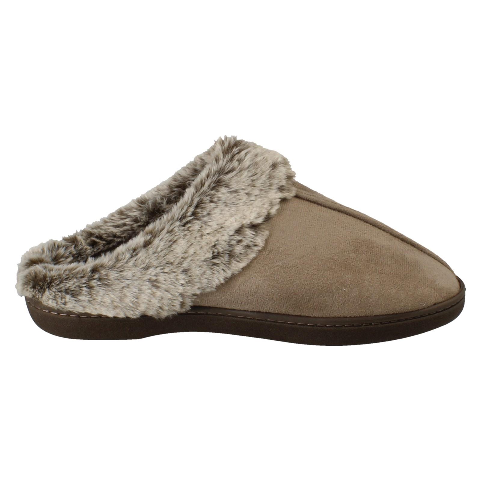 Laddies Padders Fur Lined Machine Washable Wide Fit Mule Slippers Florrie - Picture 16 of 19