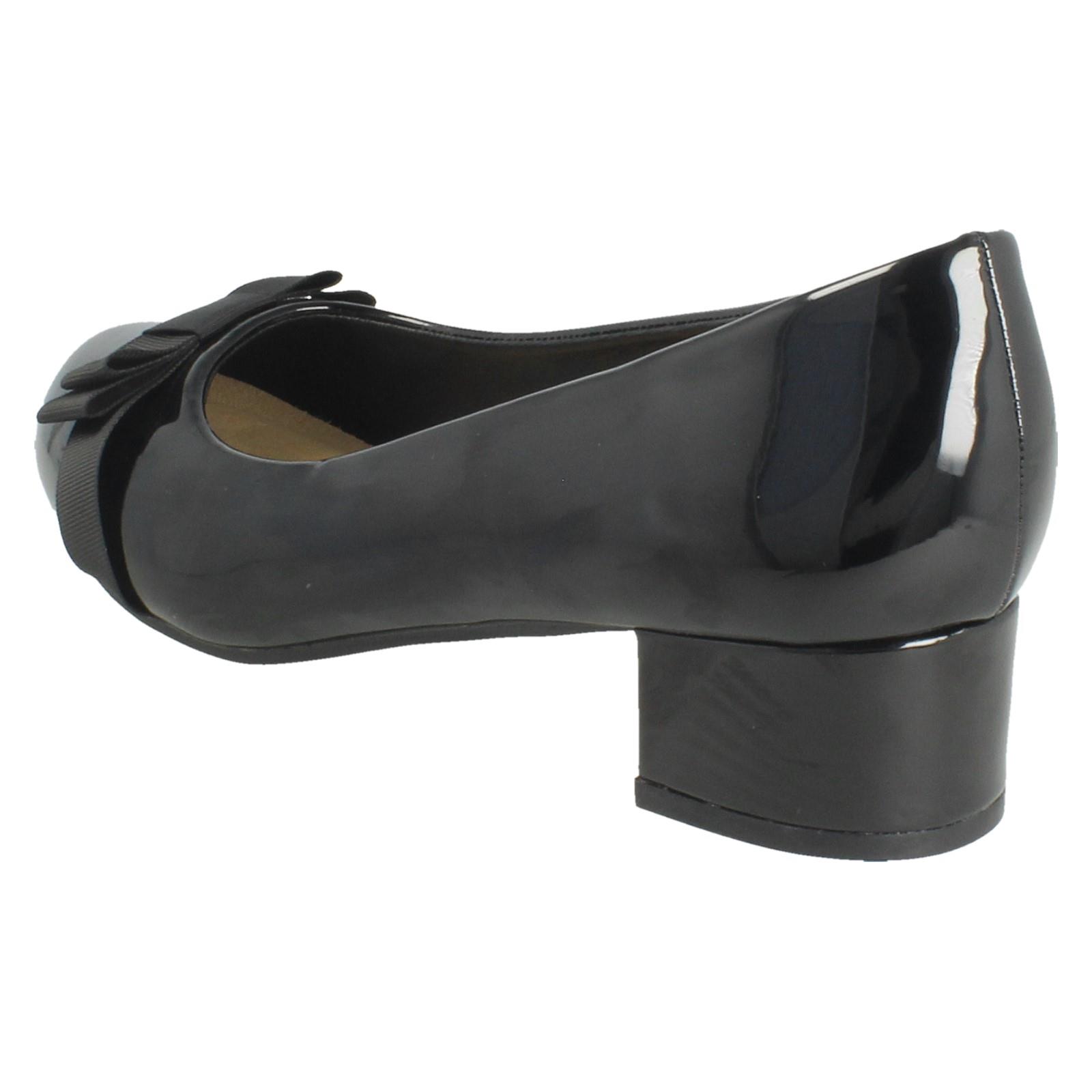 Ladies Spot On Block Heel Formal Wide Fit Court Shoes  F9R0151 - Picture 13 of 19