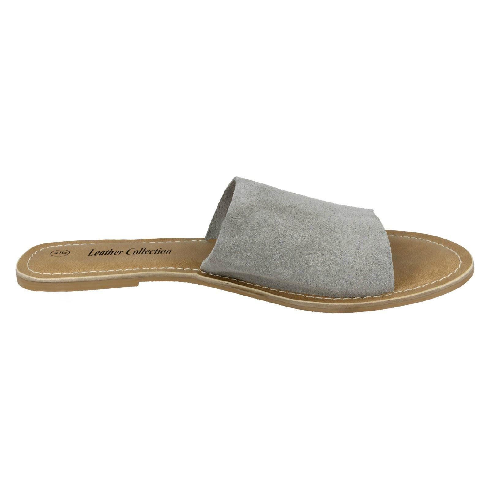 Ladies Leather Collection Suede Mule Sandals - Picture 43 of 55