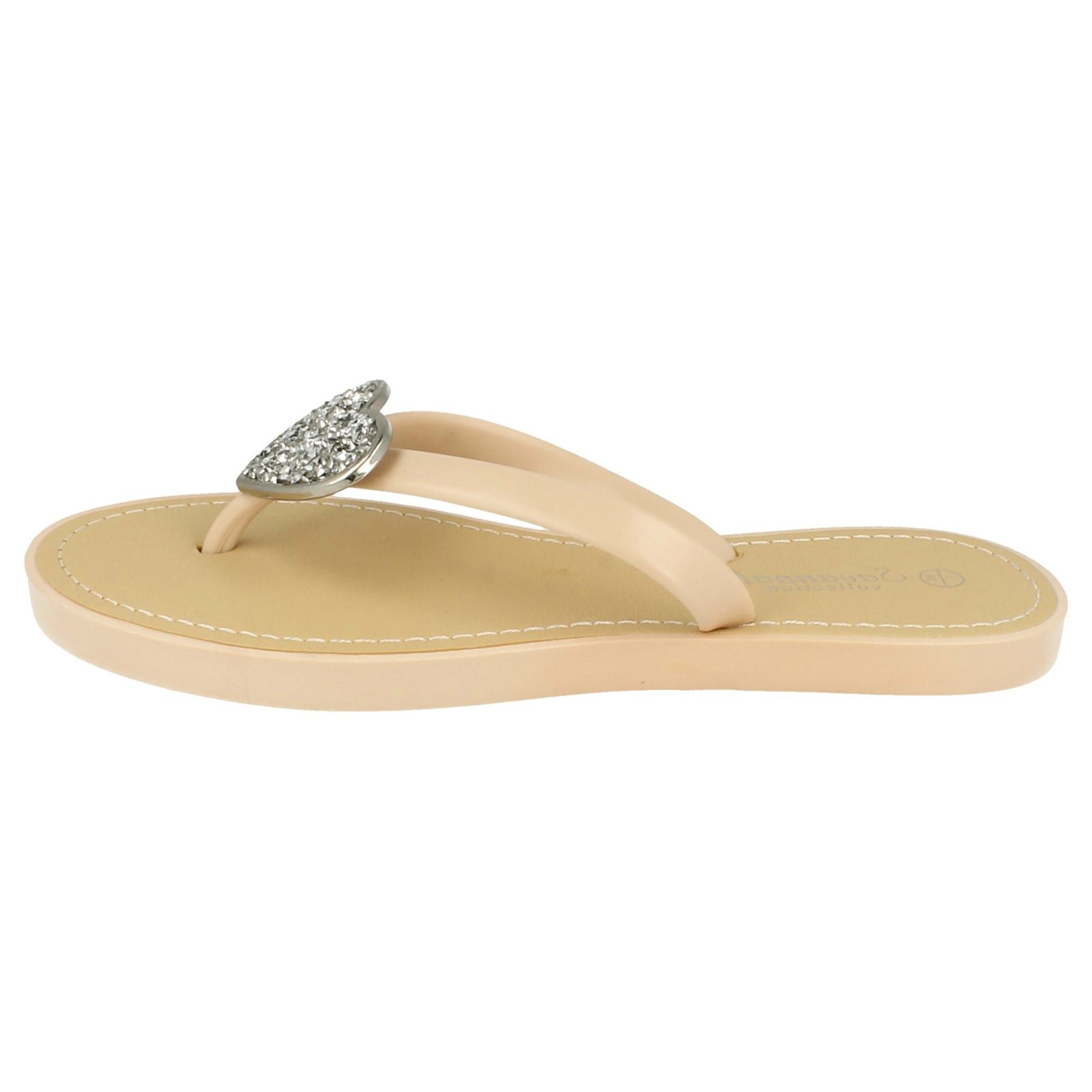 Chanclas elegantes sin cordones con detalles brillantes del corazón para damas Savannah F0R816 - Imagen 21 de 37