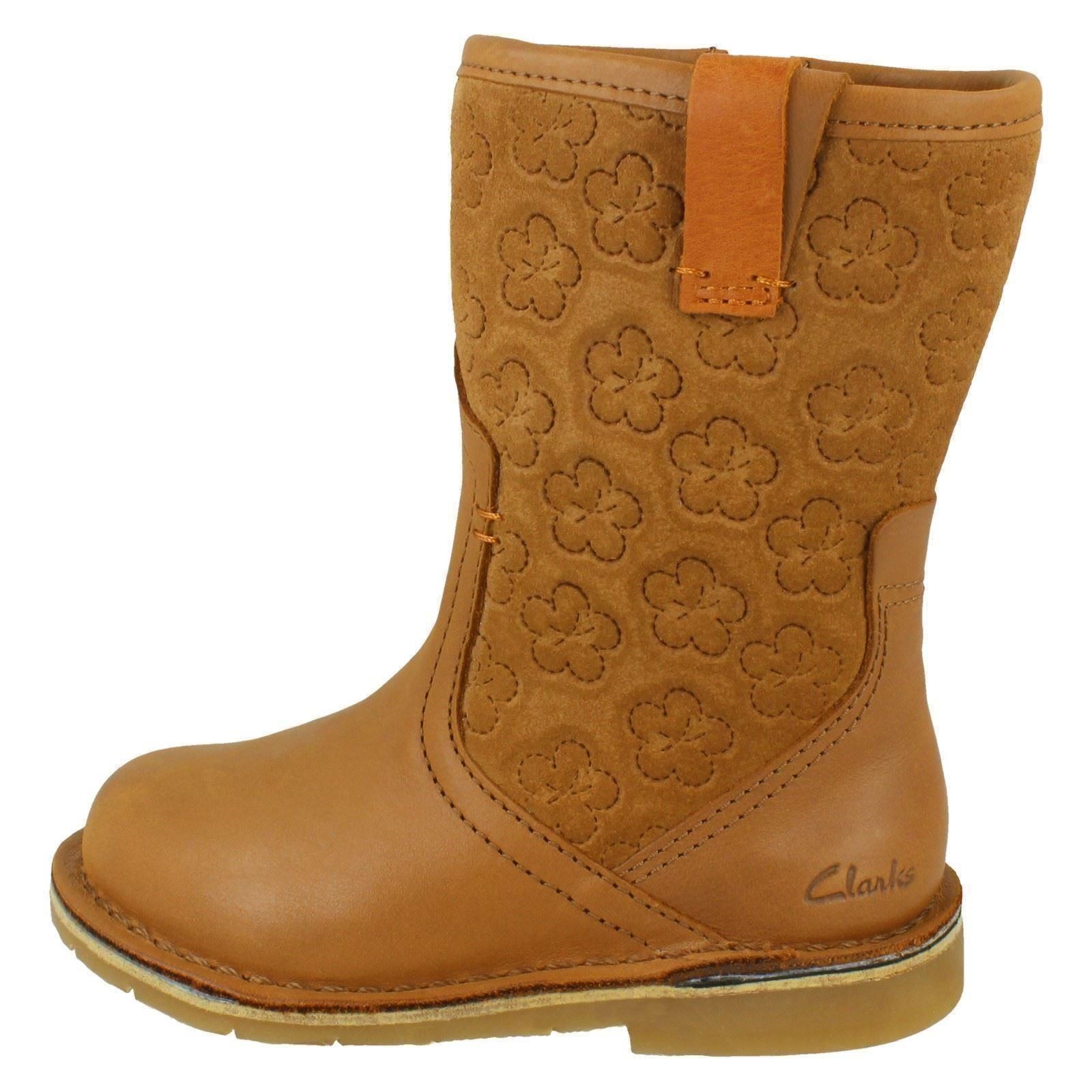 Girls Clarks Comet Pop Casual Mid Calf Boots - Picture 7 of 19