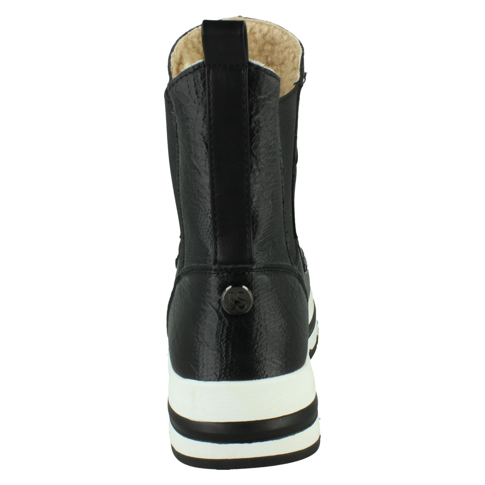 Ladies Elle Sport Casual Chunky Pull on Warmlined Ankle Boots F4R484 - Picture 5 of 10