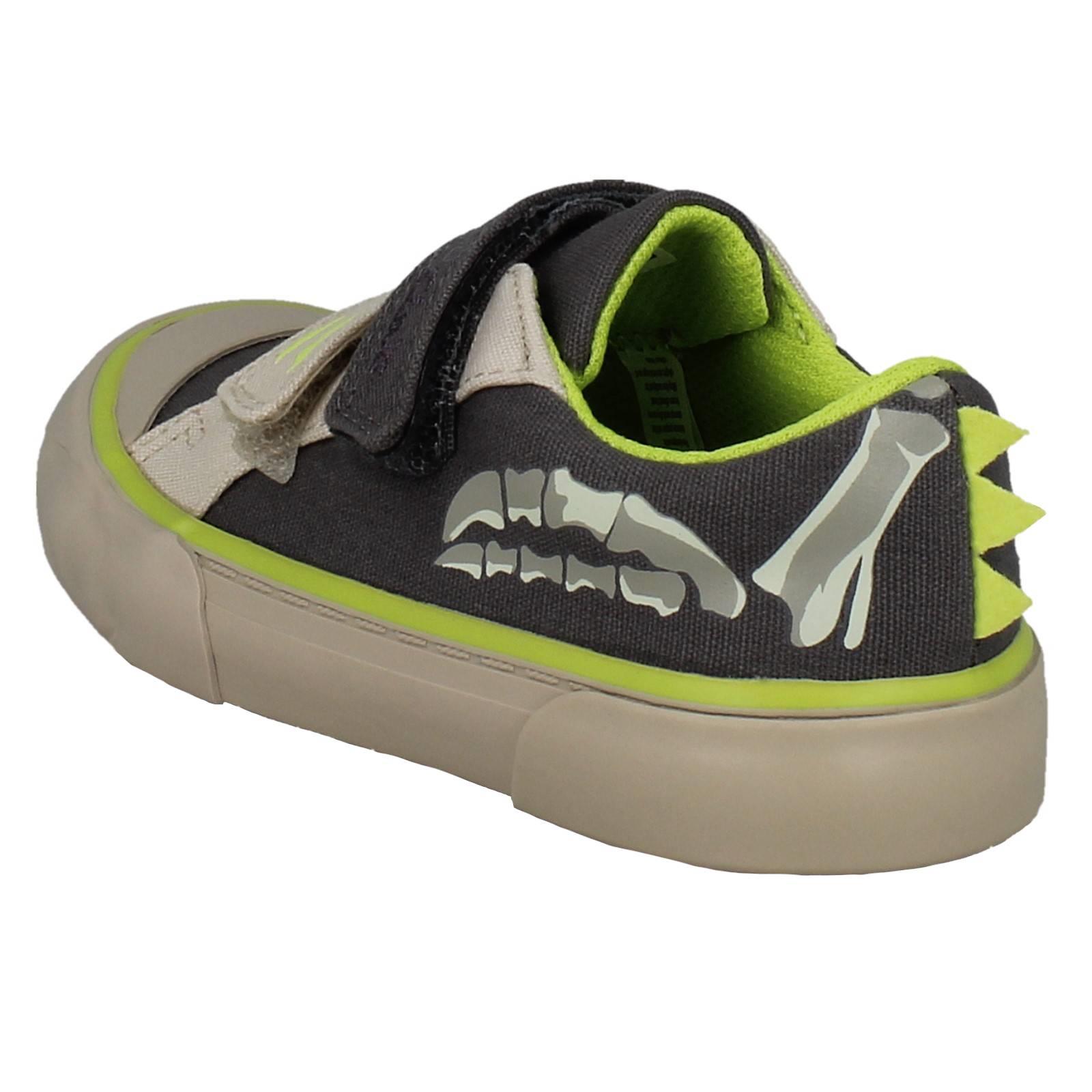 Zapatos lavables a máquina Clarks de lona Dino para niños parachoques de goma Foxing Stomp - Imagen 13 de 19