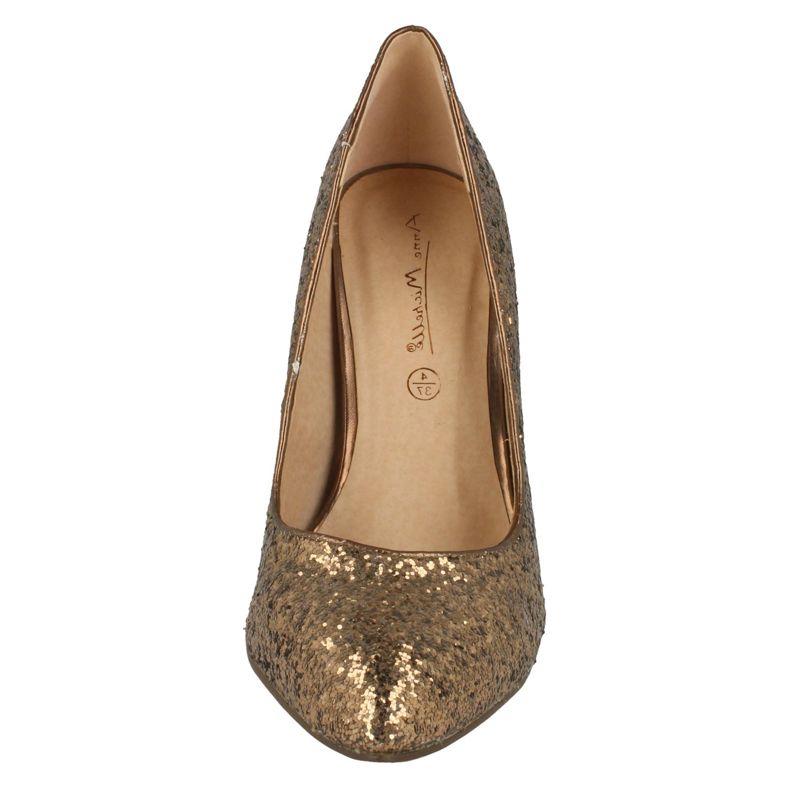 Ladies Anne Michelle Glitter Design Court Shoe - Picture 18 of 28