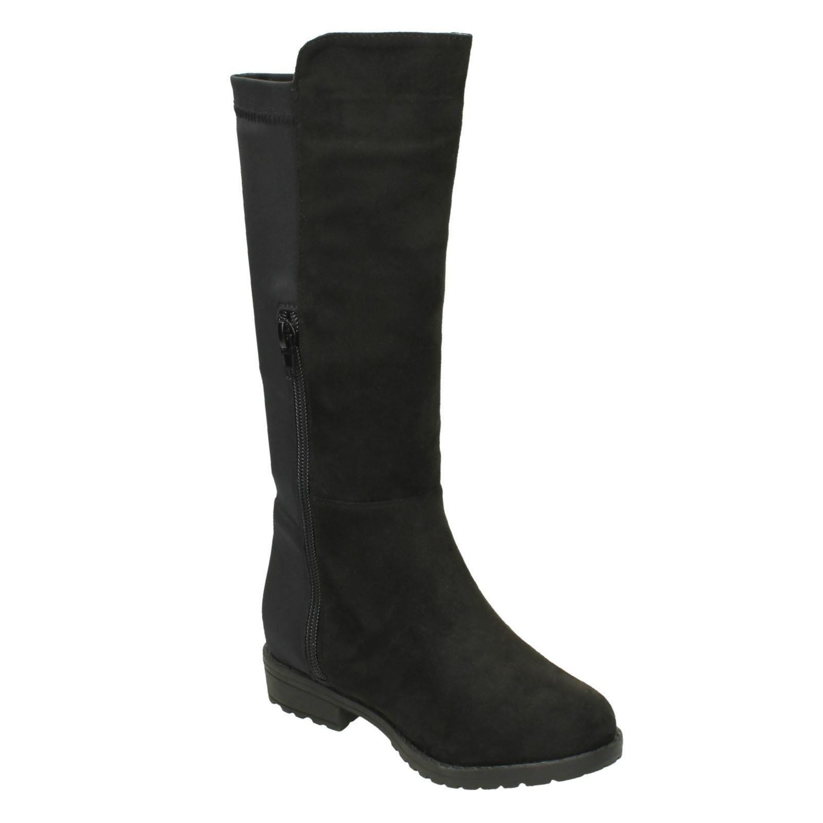 Girls Spot On Mid Heel Calf Boots - Picture 17 of 19