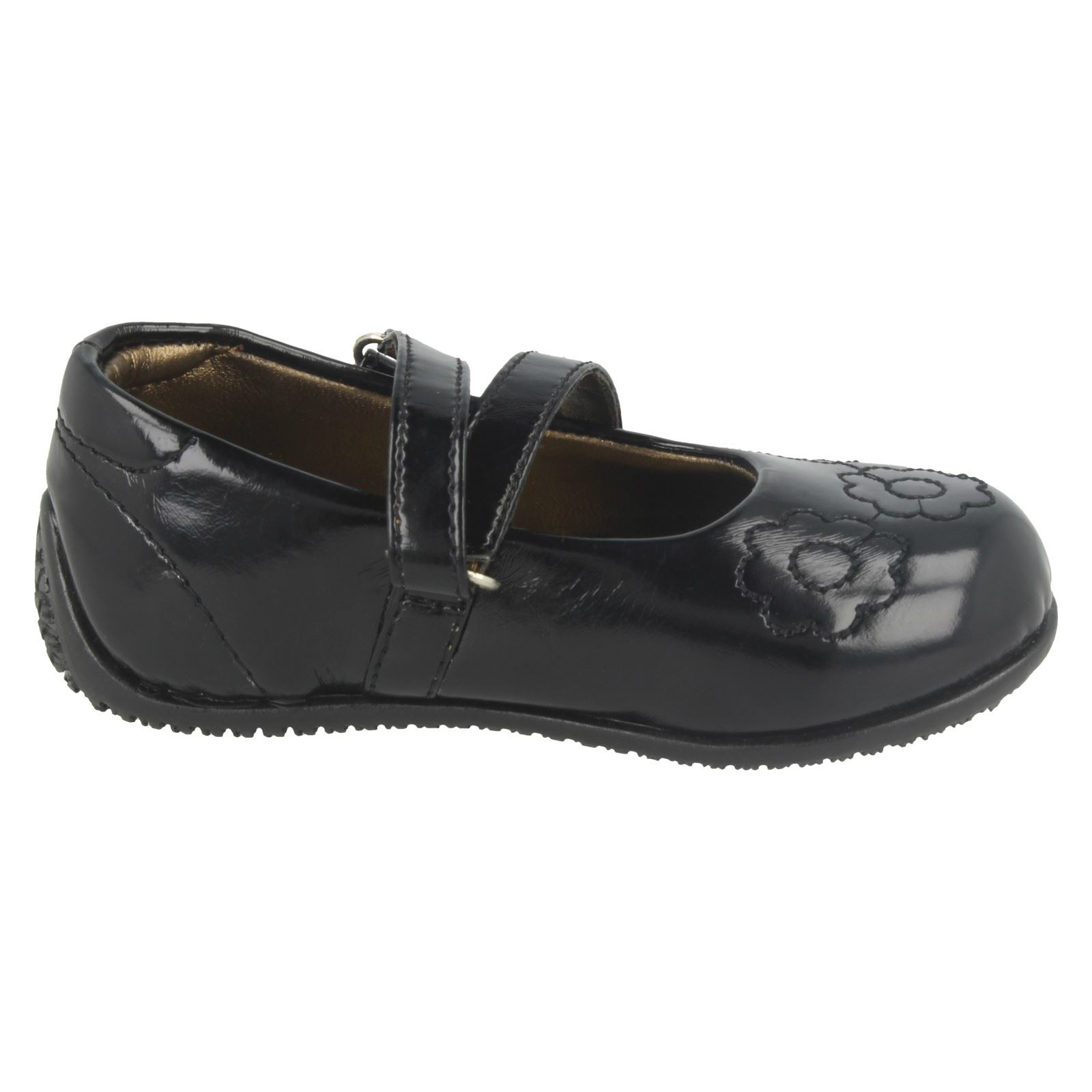 Spot On Girls Flat Shoes With Flower Detailing