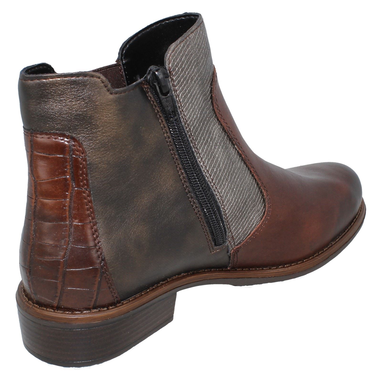 Stivali Chelsea Donna Remonte Tacco Basso Elasticizzati Casual D0F70 - Foto 5 di 10