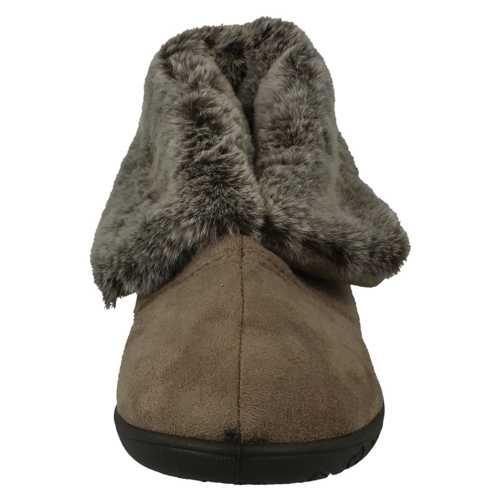 Ladies Padders Faux Fur Cuffed Slippers 'Esme' - Picture 30 of 37