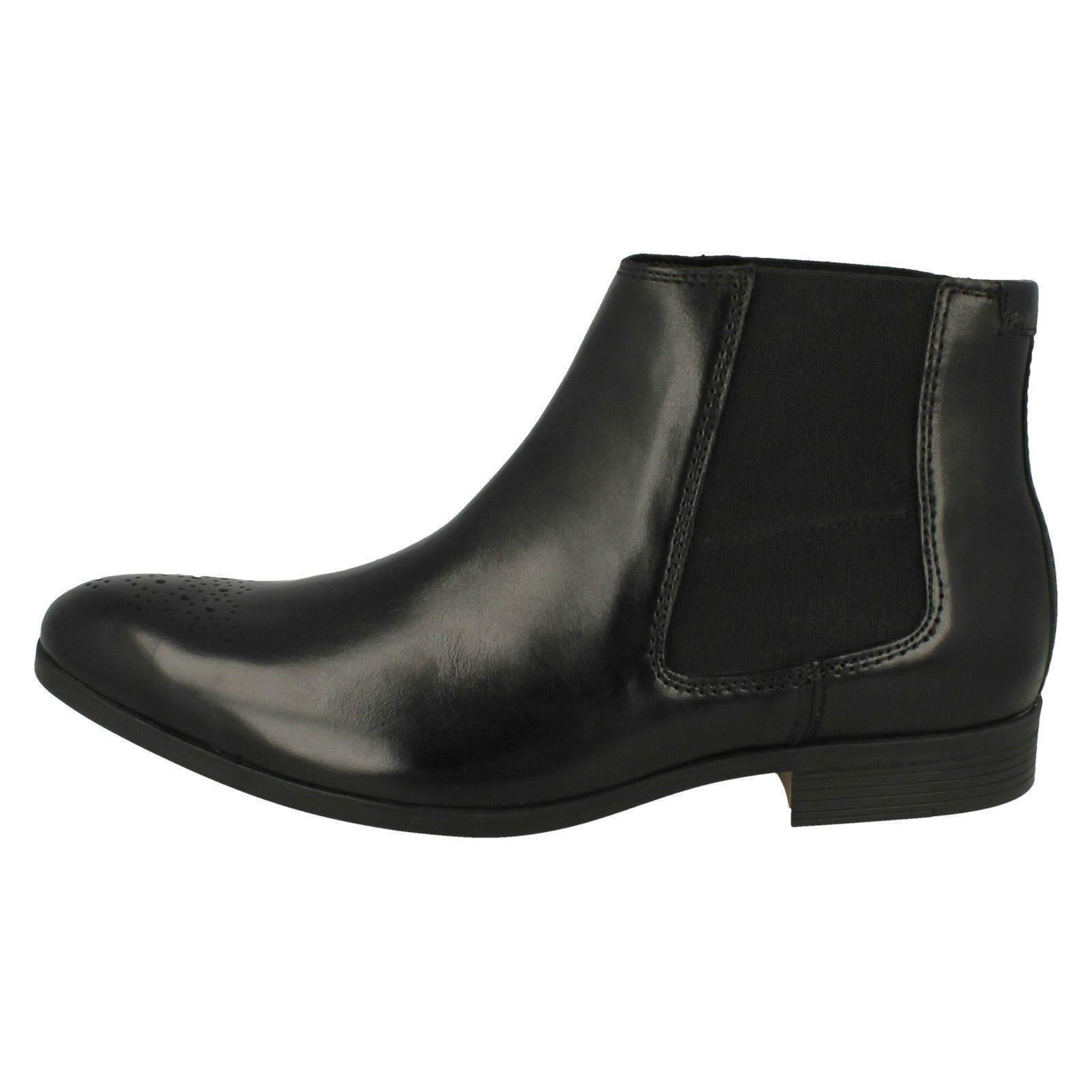 Brogue hombre Chelsea botines de detalle Clarks para Black de Gilmore con Clarks cuero x5Y0t8n
