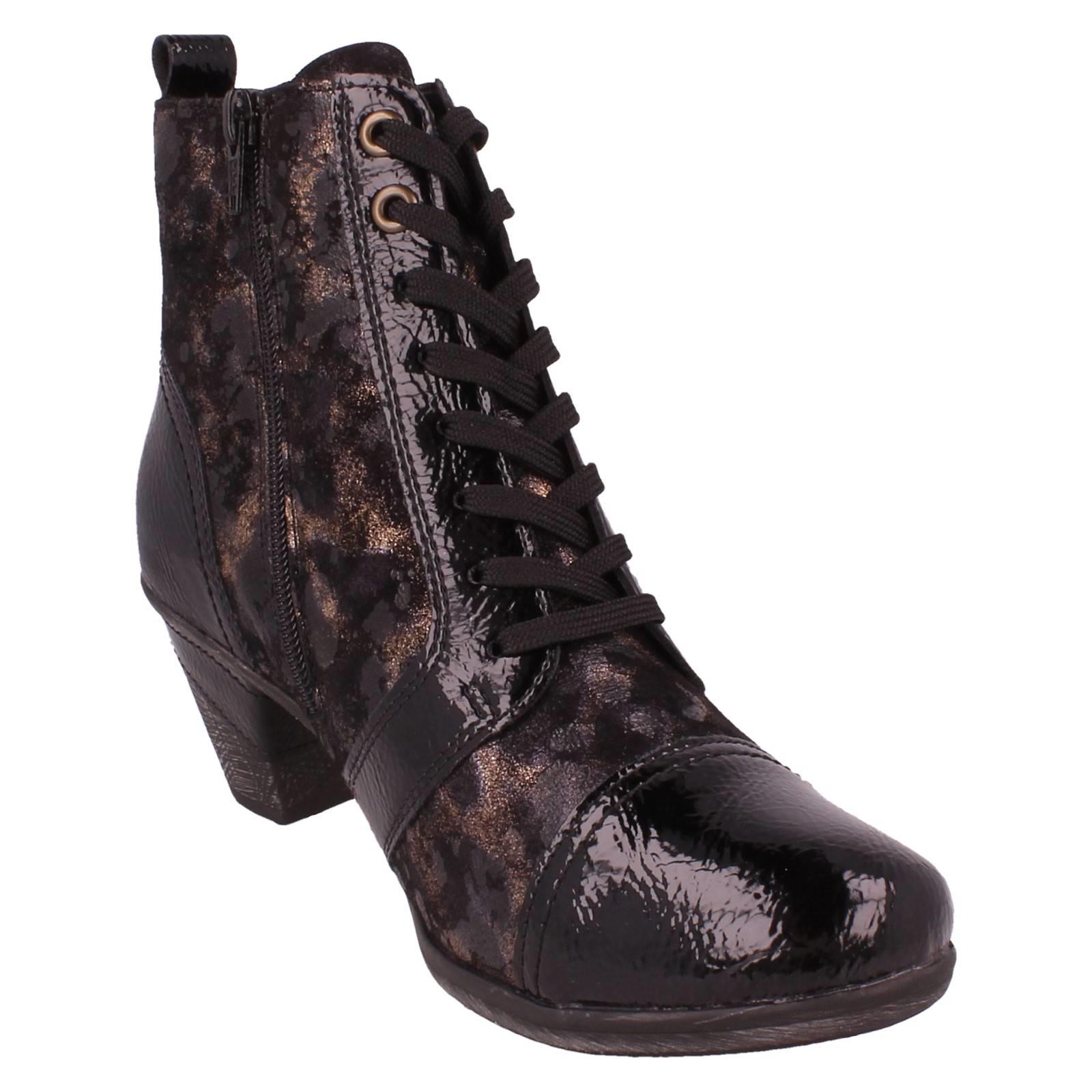 Ladies Remonte Metallic Print Heeled Boots D8797 - Picture 17 of 19