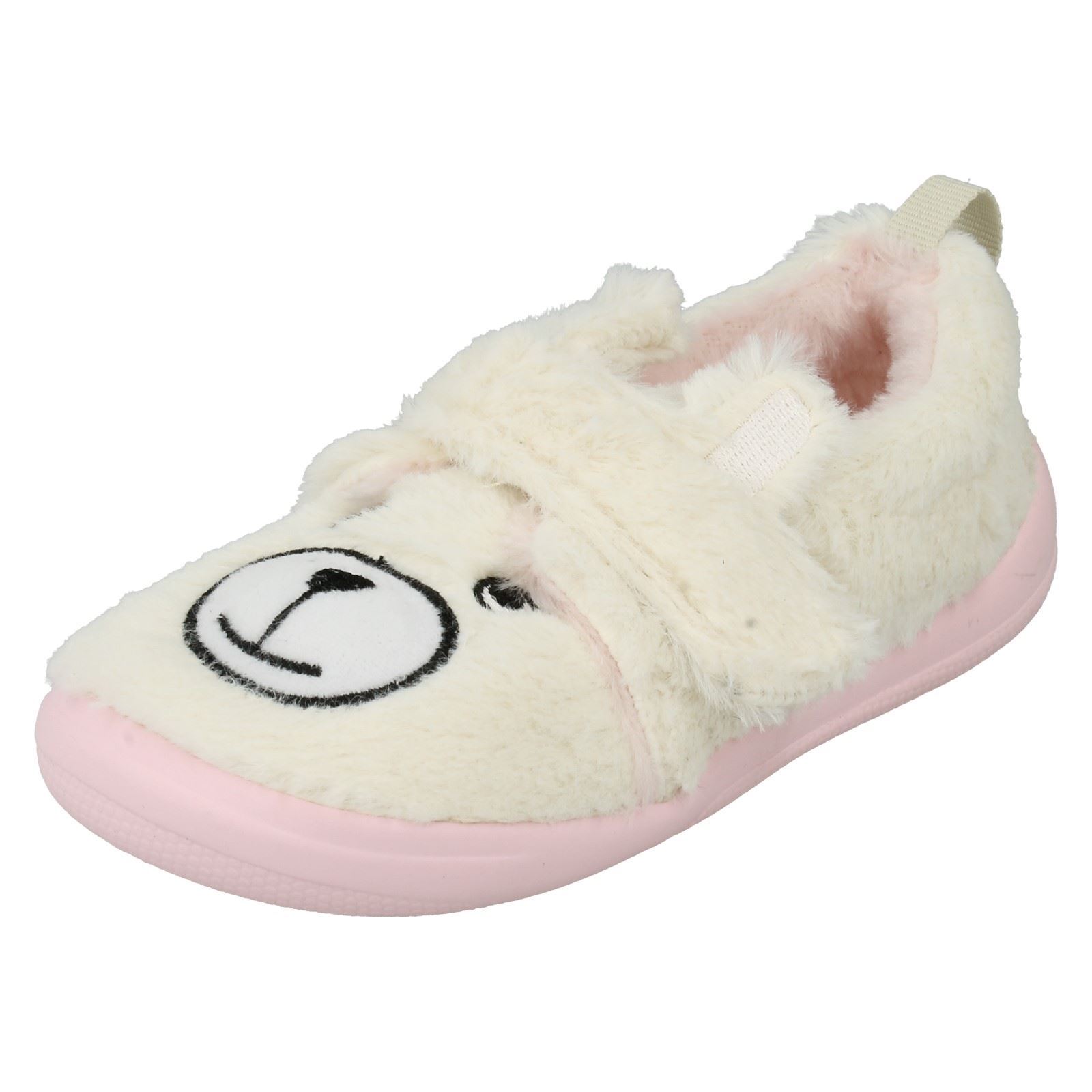 Clarks Cuba Elle Infant Girls Kids DOODLES slippers House shoes Navy Red Hearts