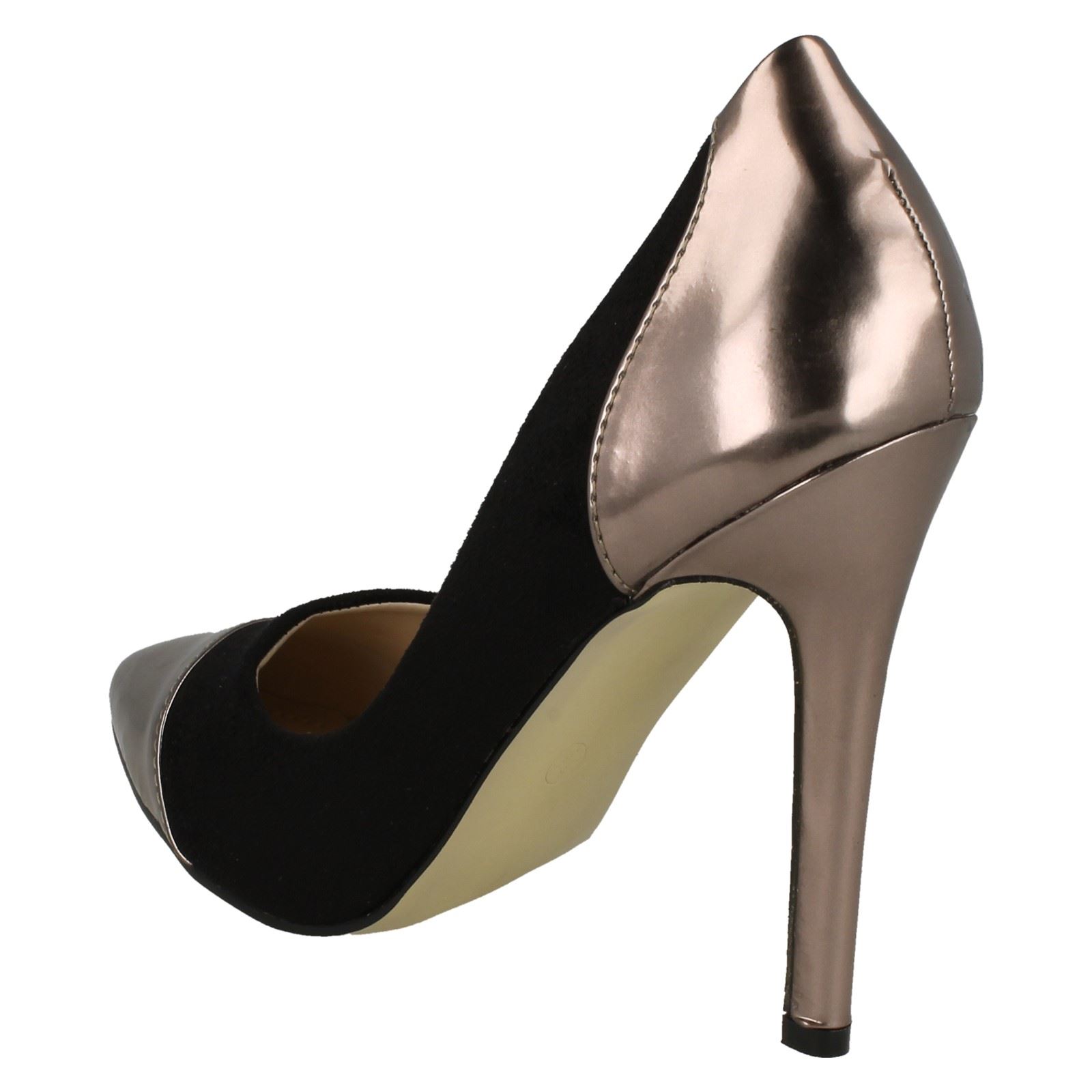 Ladies Anne Michelle Pointed Toe Cap High Heel 'Court Shoe' - Picture 4 of 19