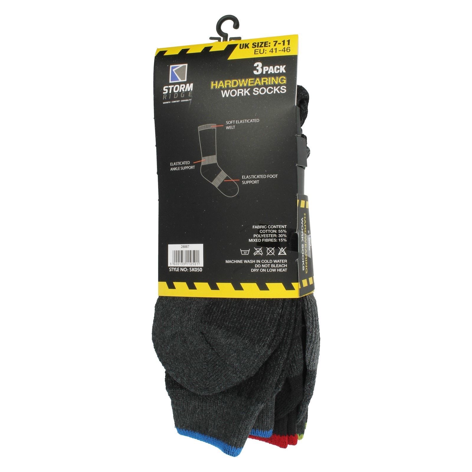 "Paquete de 3 calcetines de trabajo resistentes para hombre ""SK050"" - Imagen 3 de 5