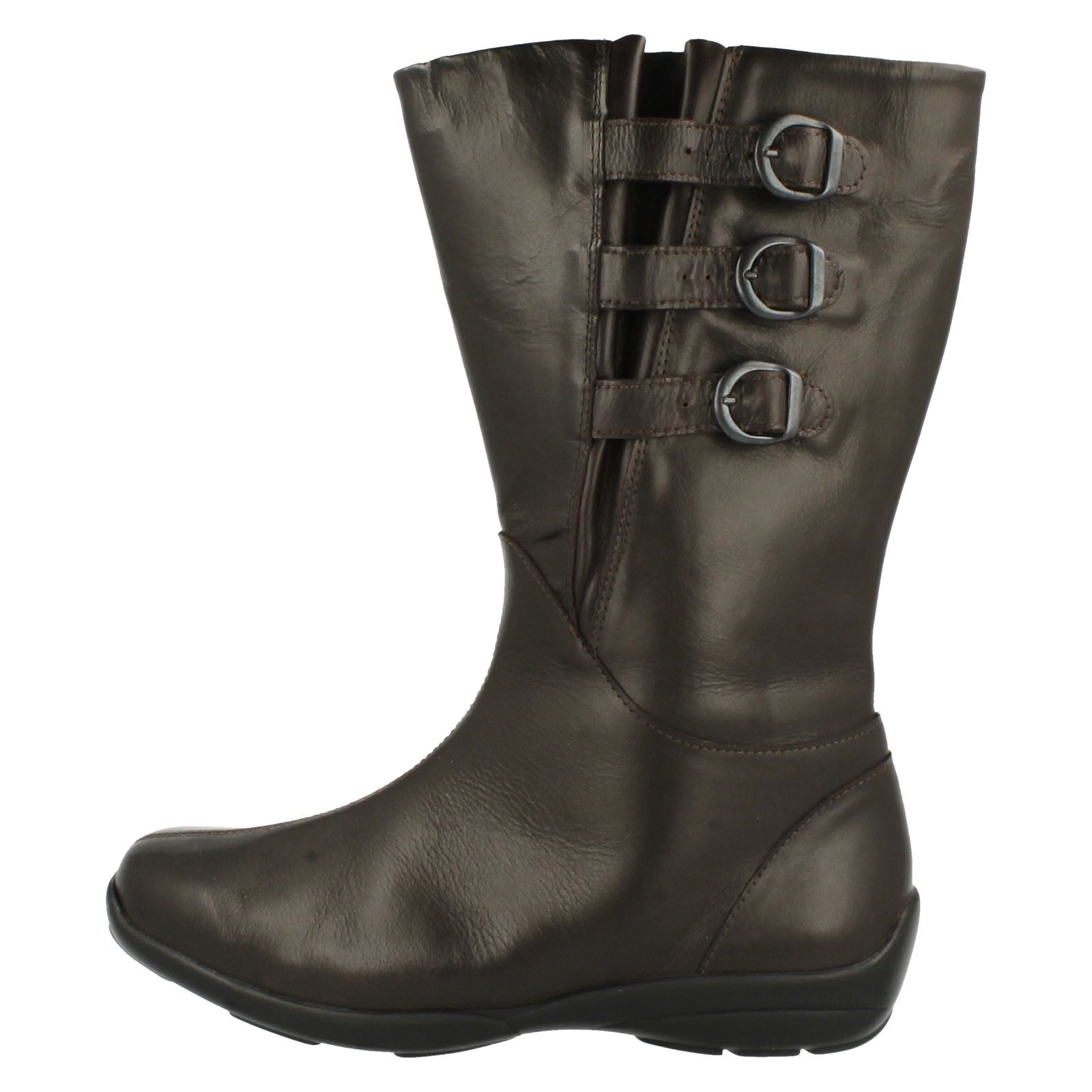 Ladies Easy B Small Heel Extra//Extremely Wide Zip Up Leather Boots Sydney