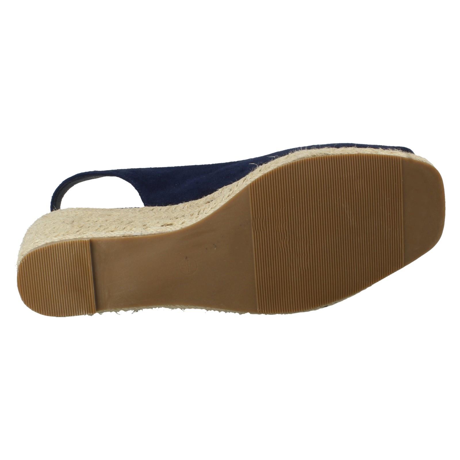 Ladies Anne Michelle Microfibre Wedge Heel Squared Toe Sandals 'F2R306' - Picture 19 of 28