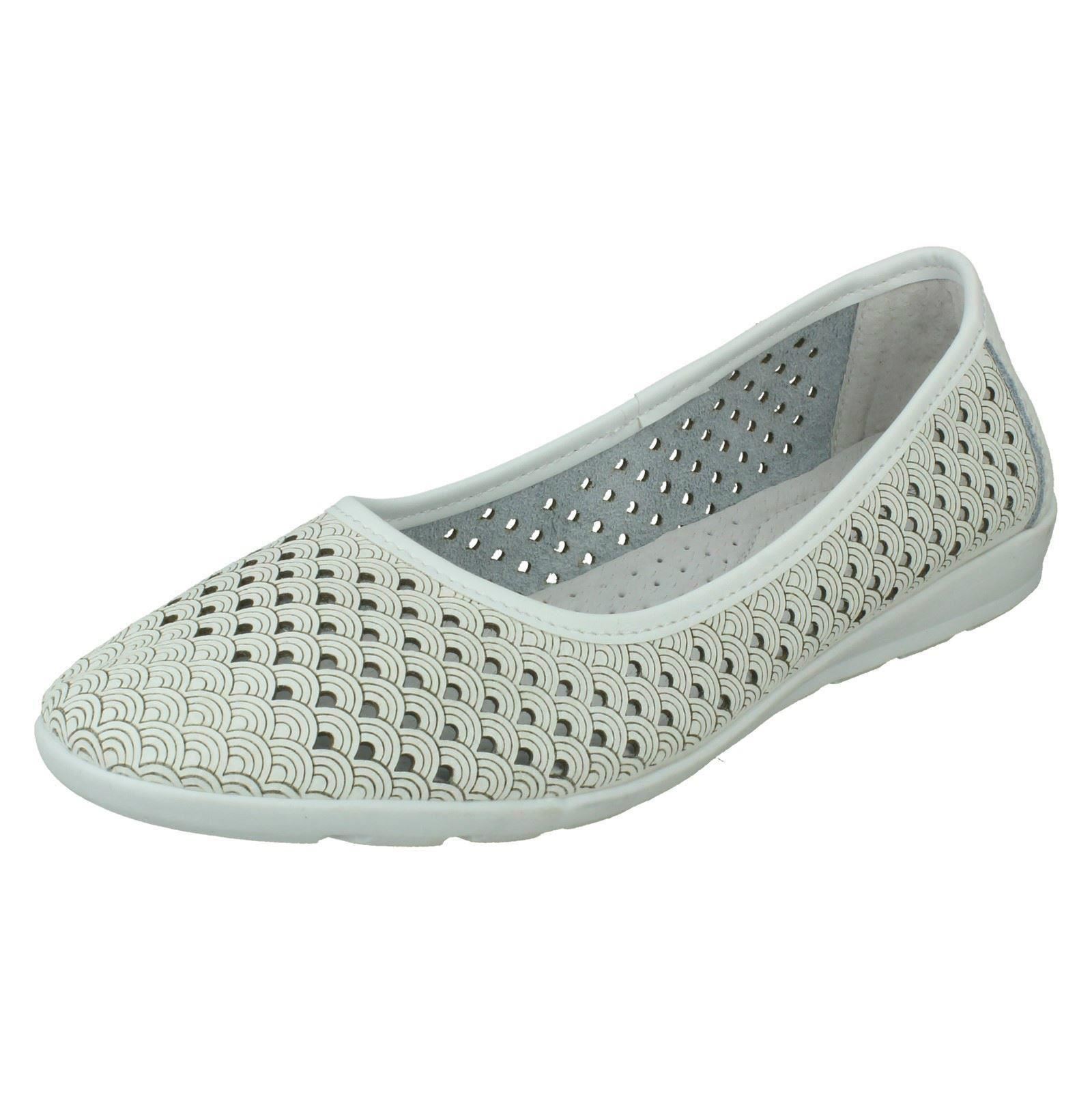 Ladies Eaze Synthetic Slip On Casual Ballerina Shoes - Picture 30 of 47