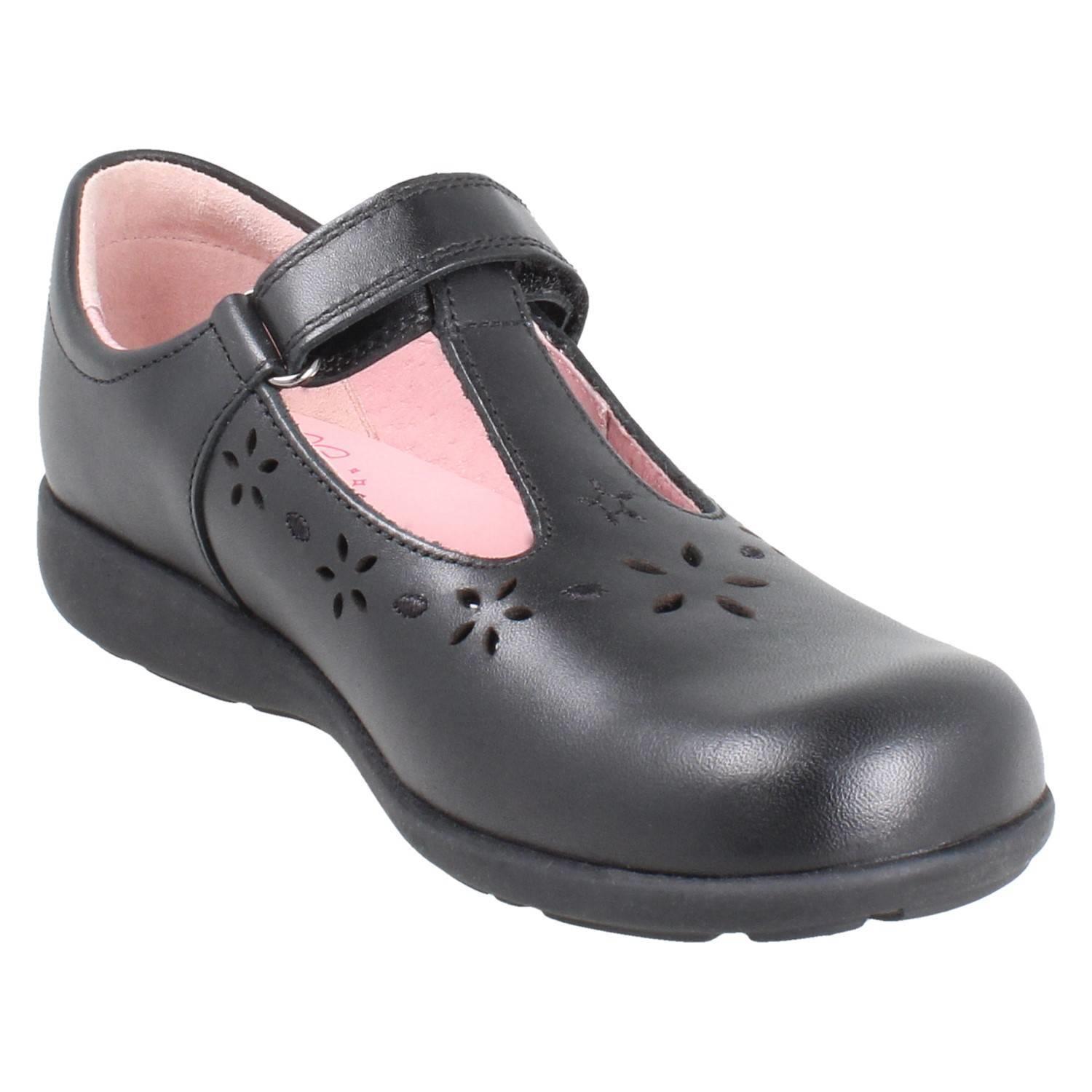Girls Startrite Flower Punch Detail Leather T-Bar School Shoes *Charlotte* - Picture 8 of 19