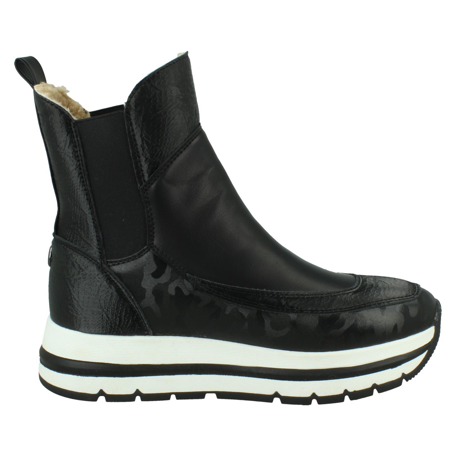 Ladies Elle Sport Casual Chunky Pull on Warmlined Ankle Boots F4R484 - Picture 7 of 10
