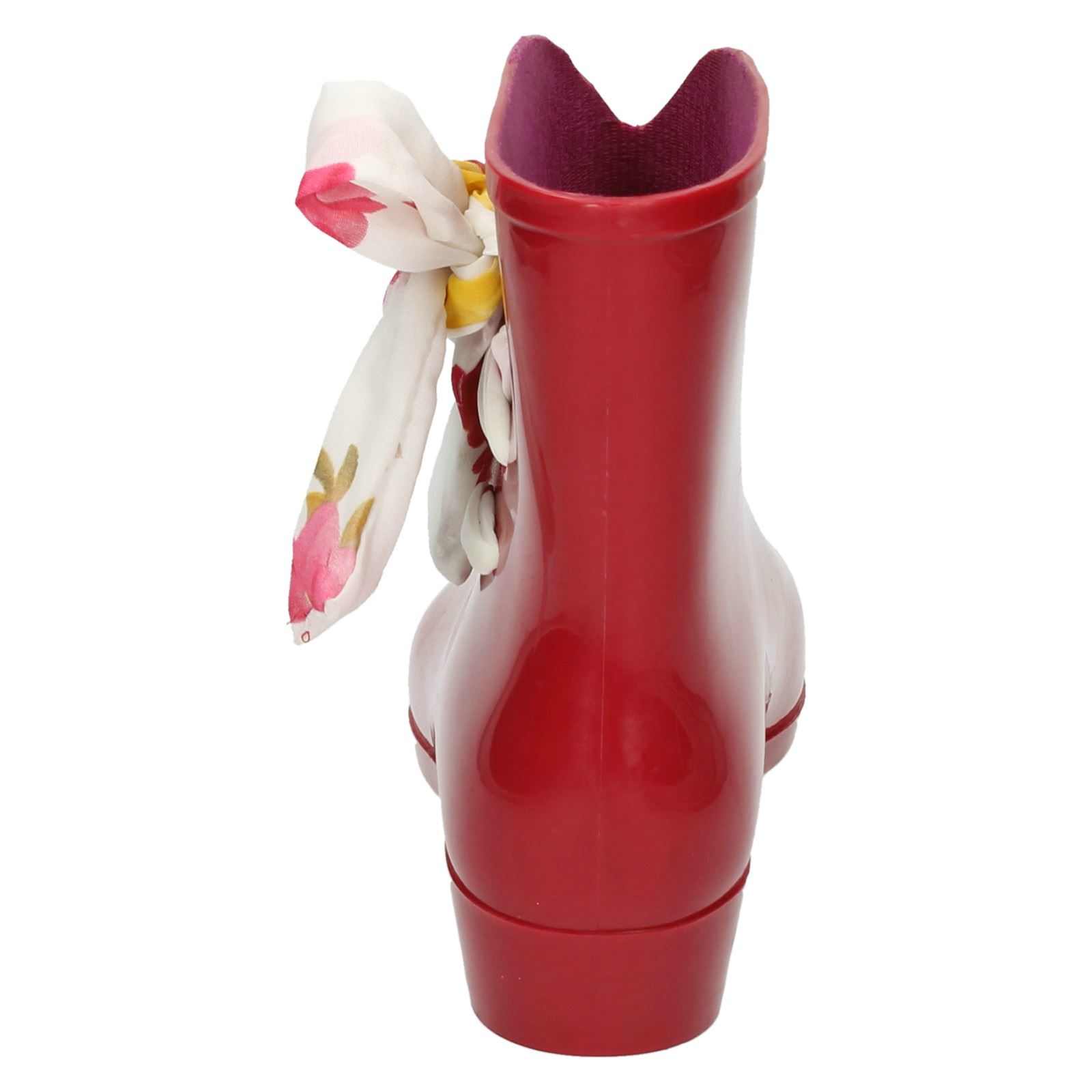 Ladies Spot On Tied Bow Detail Ankle 'Wellington Boots' - Picture 32 of 46