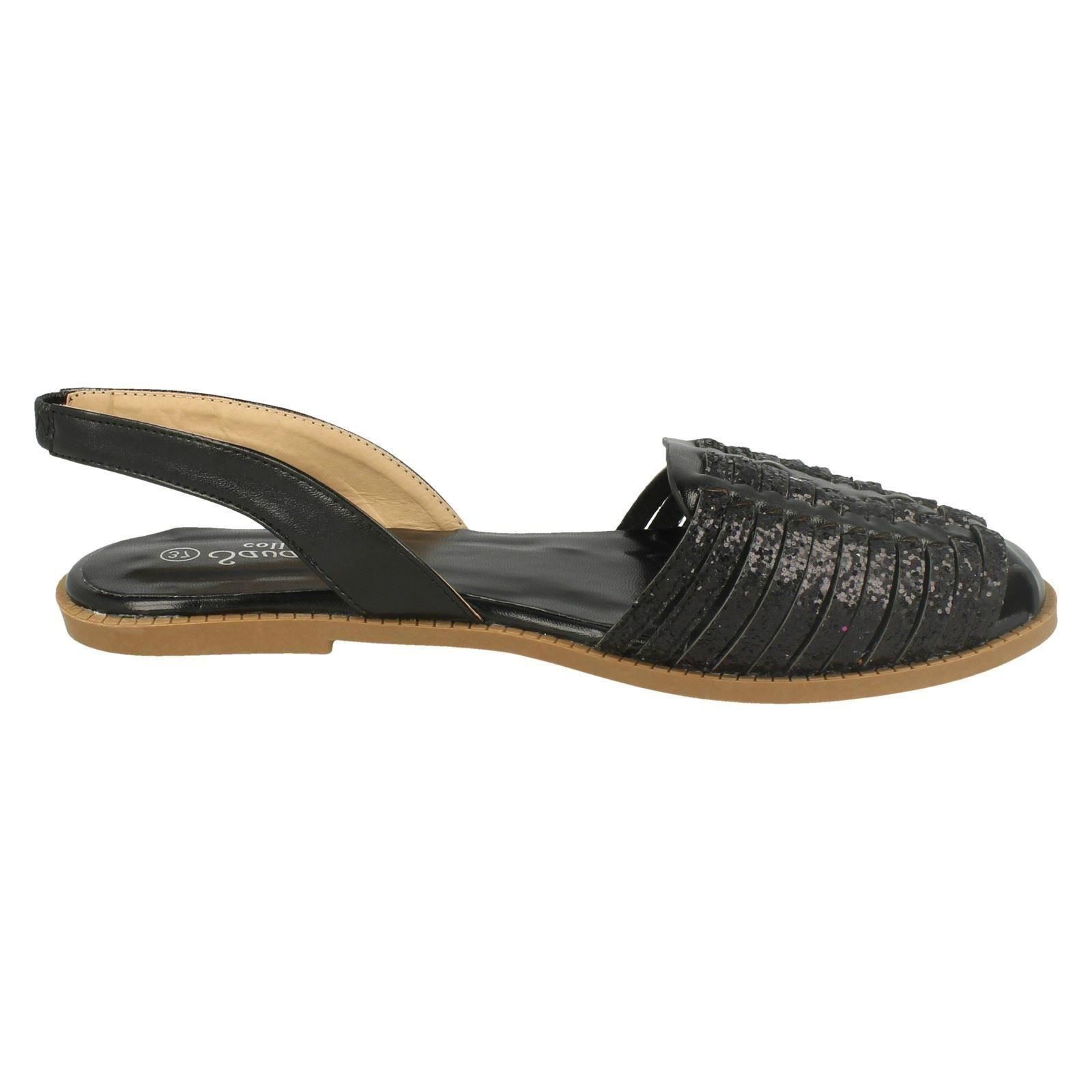 Ladies Savannah Glitter Weave Vamp Slingback /'Sandal/'
