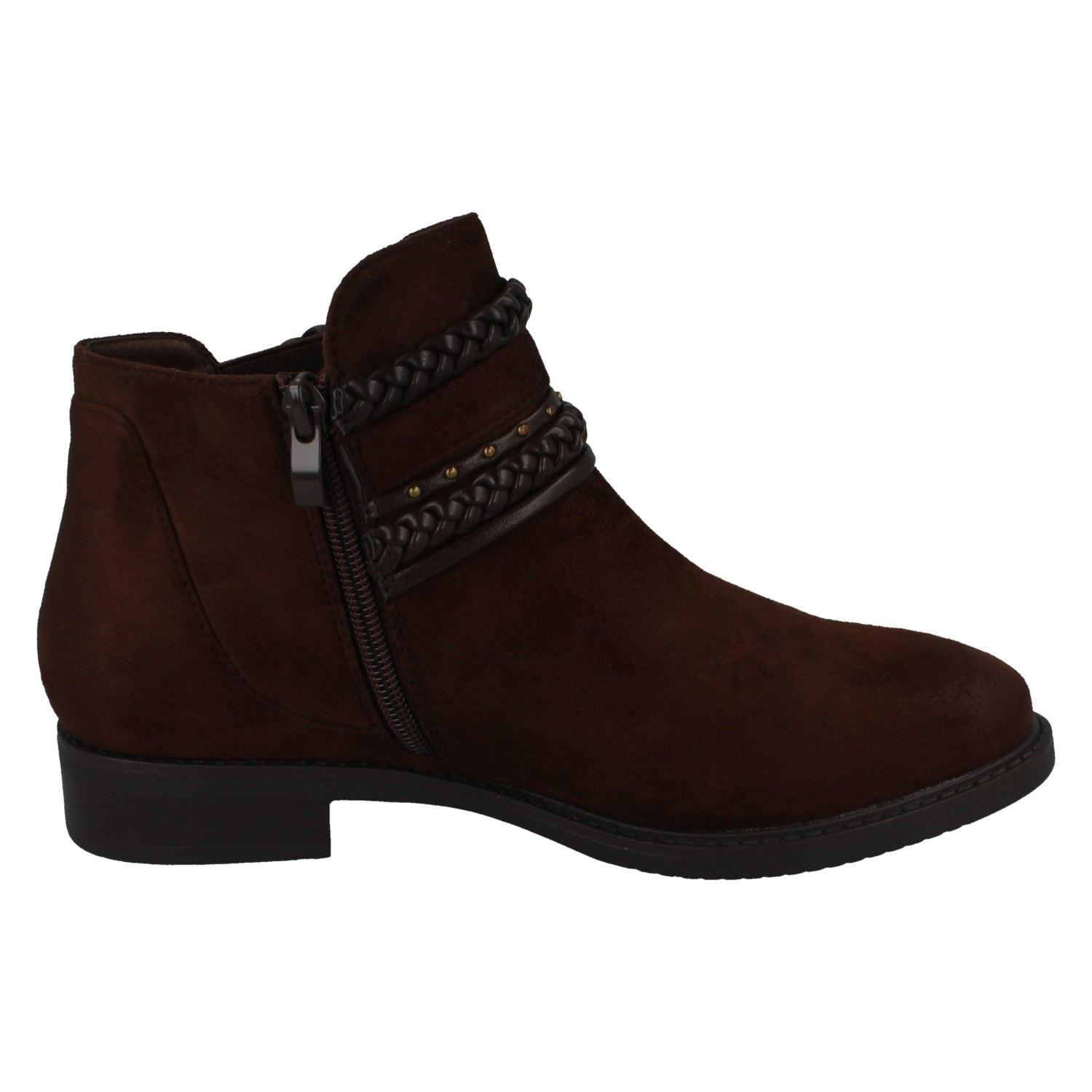 Ladies Spot On Low Heel Ankle Boots - Picture 16 of 19