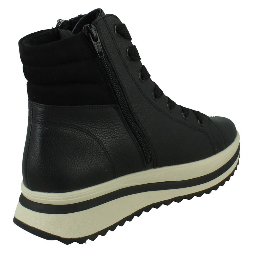 Ladies Rieker Leather Lace Up Dual Zip Fleece Lined Casual Boots *W3870* - Picture 6 of 28