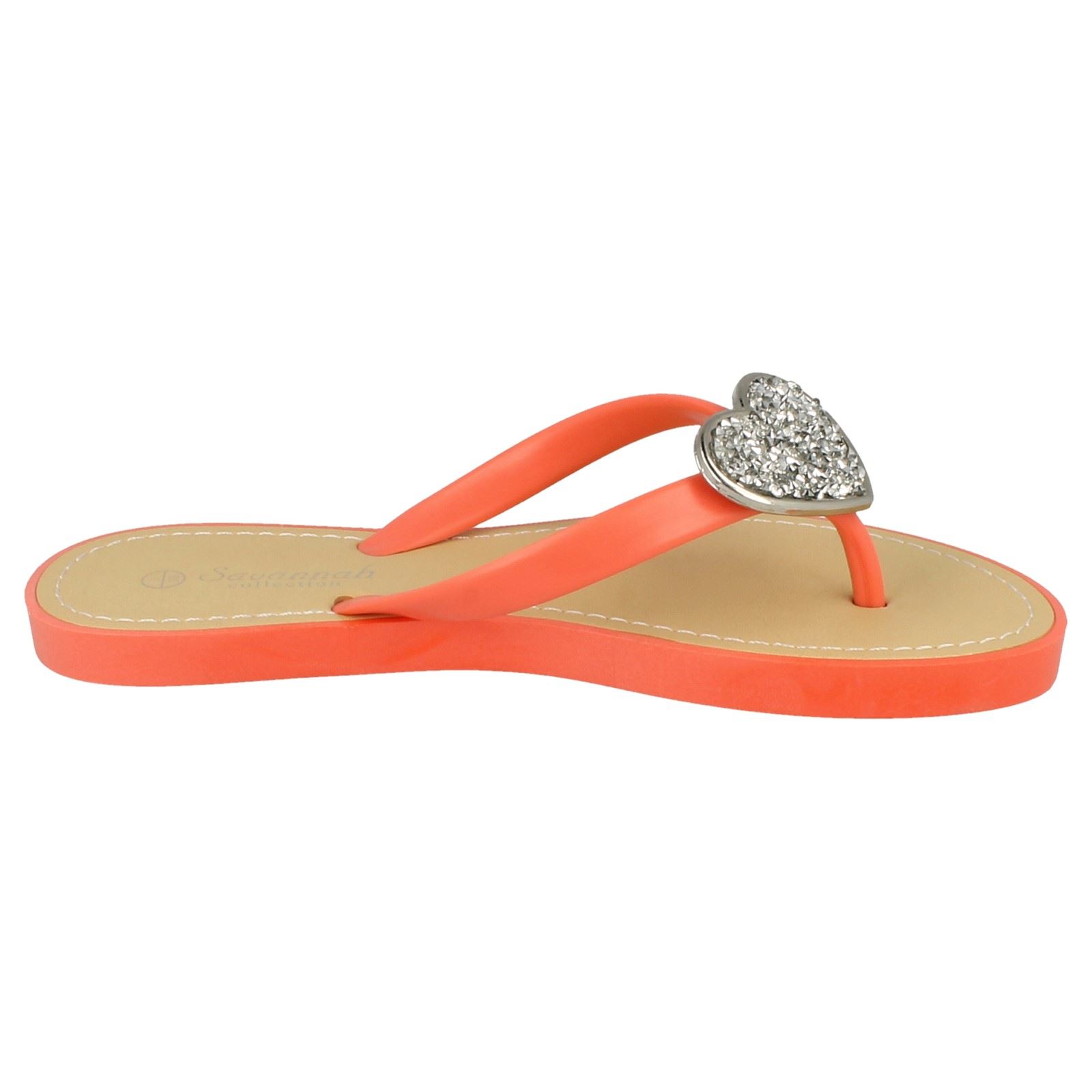 Chanclas elegantes sin cordones con detalles brillantes del corazón para damas Savannah F0R816 - Imagen 16 de 37