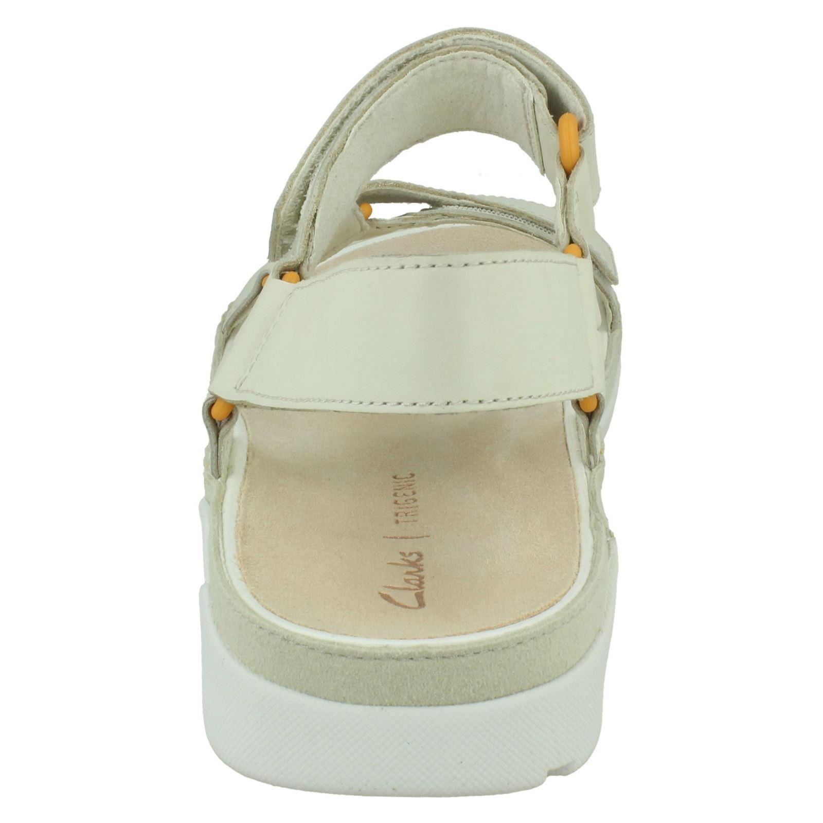 Ladies Clarks Open Toe Casual Hook & Loop Leather & Textile Sandals Tri Sporty | eBay