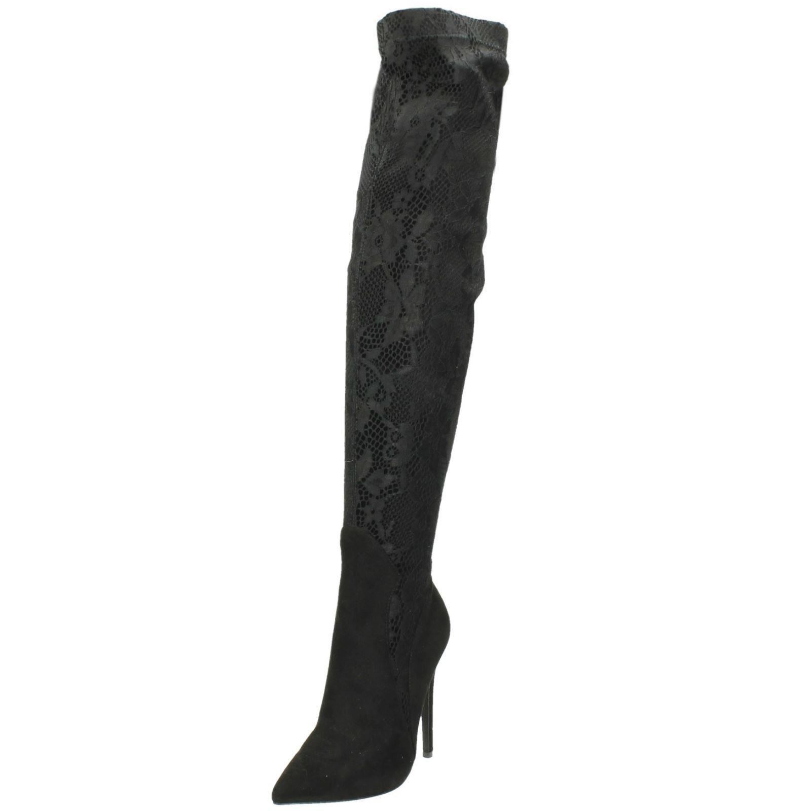 Botas de encaje con cremallera por encima de la rodilla Anne Michelle para dama - Imagen 2 de 19