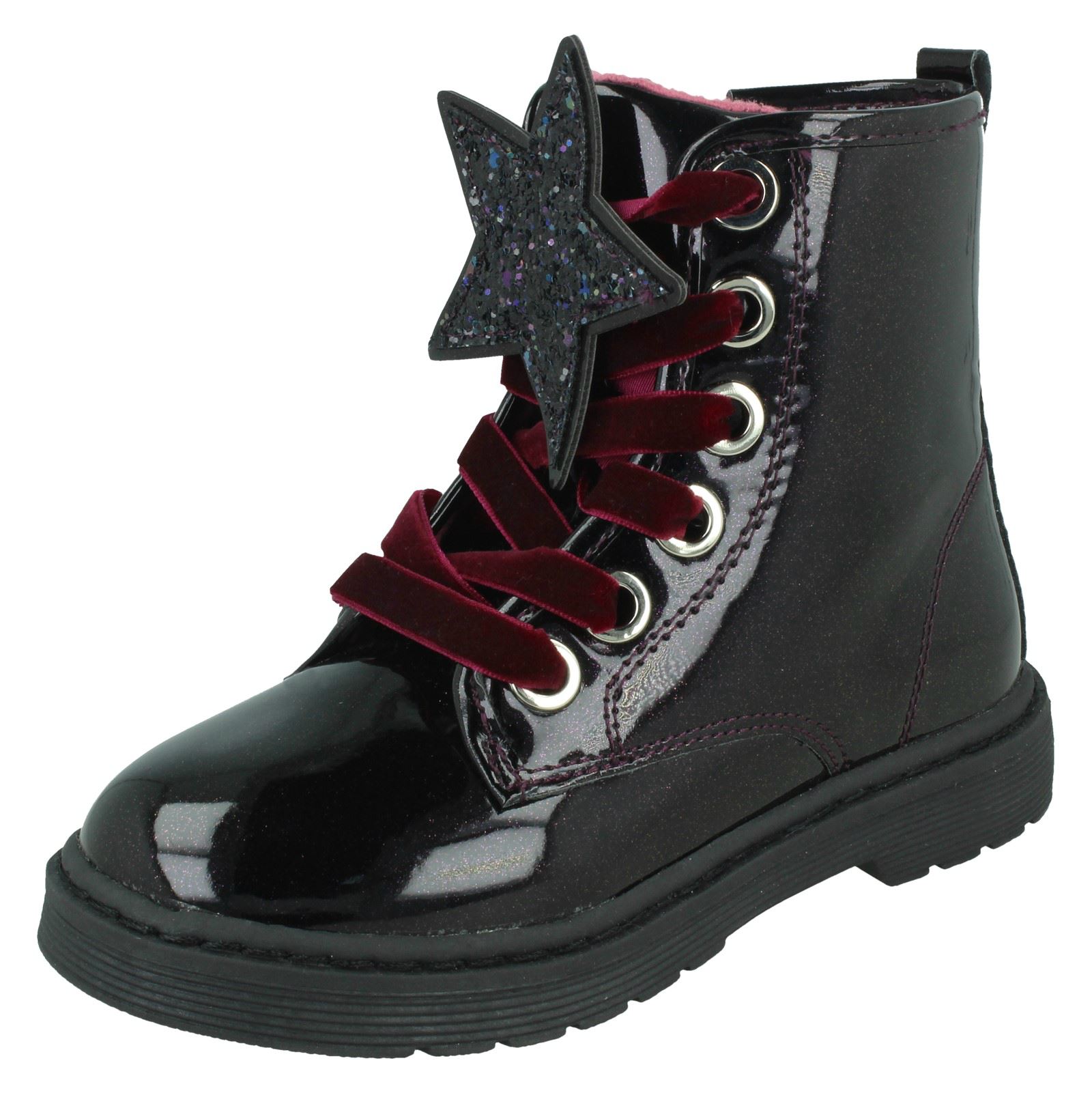 Girls Spot On Casual Lace Up 'Boots' - Picture 4 of 11