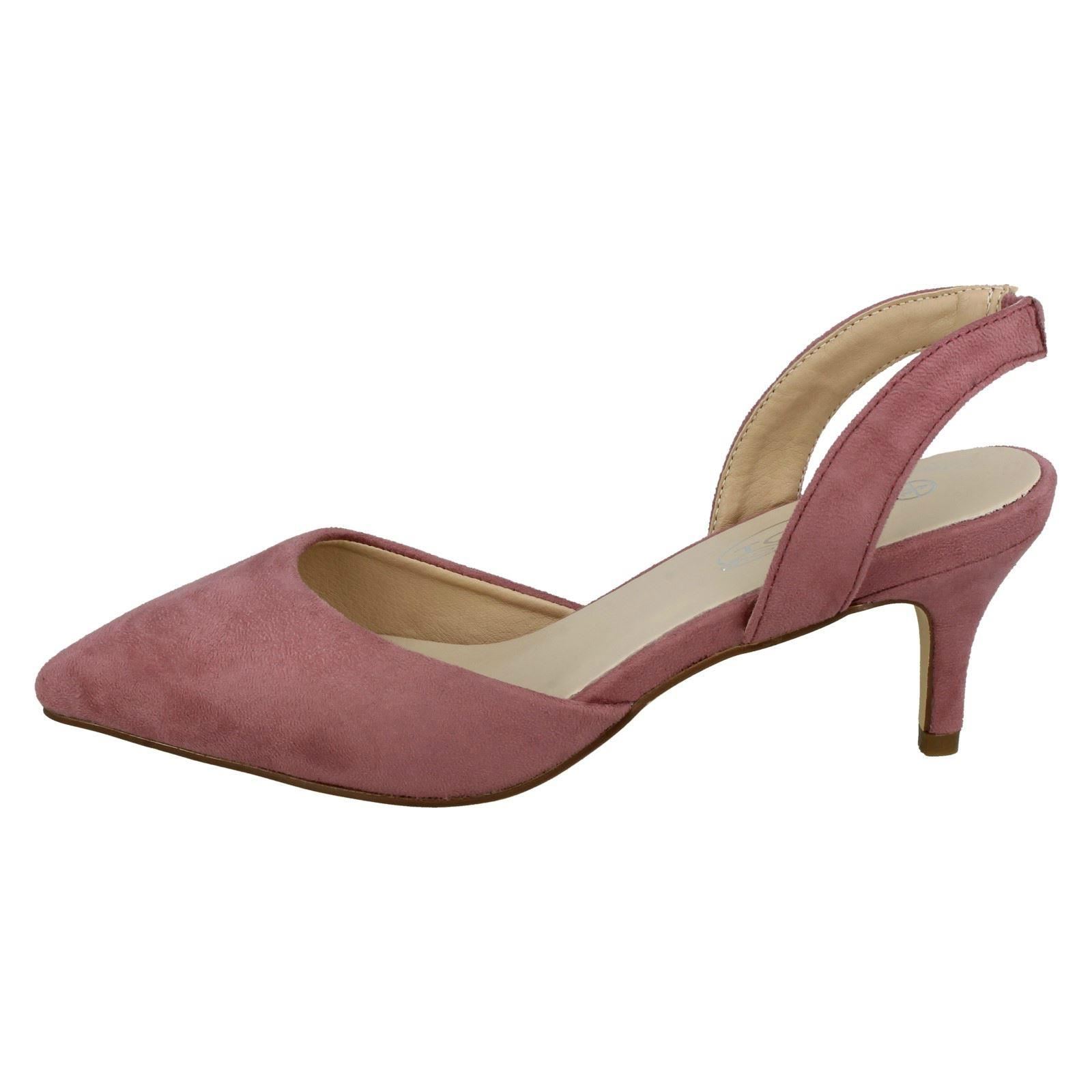 Ladies Spot On Slingback Shoes Heels *F9R0057* - Picture 21 of 73