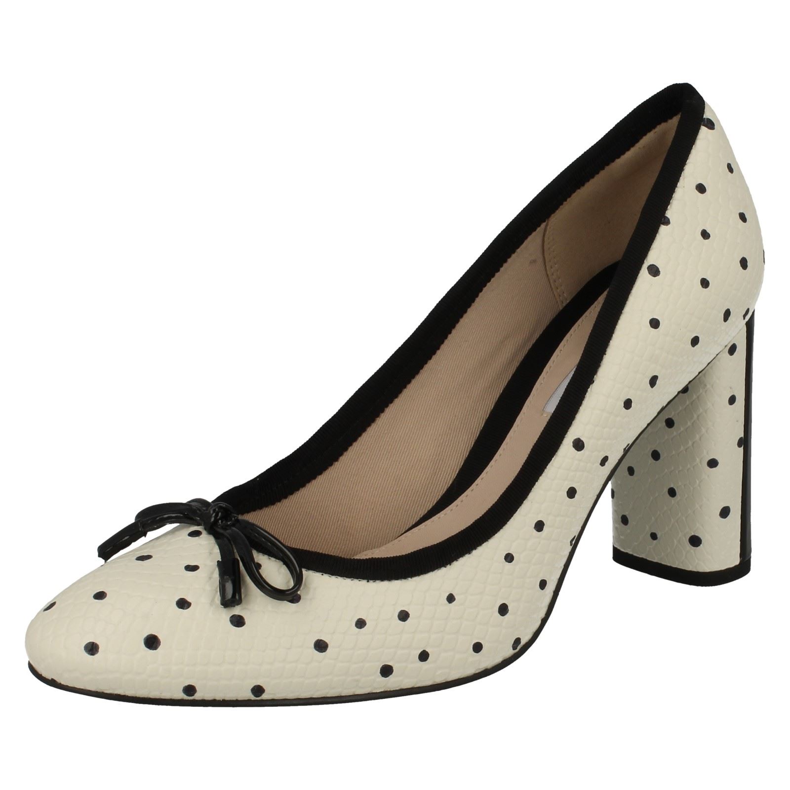 tacón negro Faye mujer blanco blanco para Idamarie Clarks Calzado de alto BH5TqxpB8w