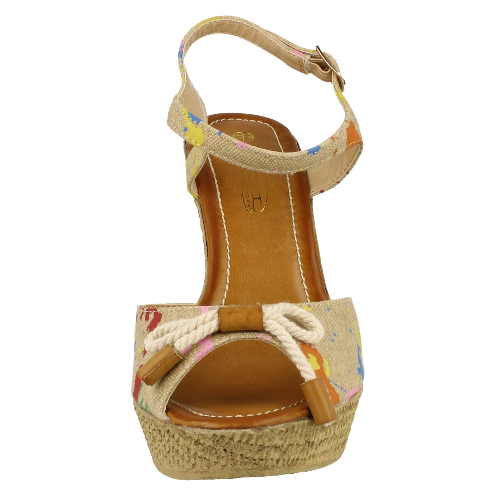 Ladies Spot On High Rope Platform *Wedge Sandal*