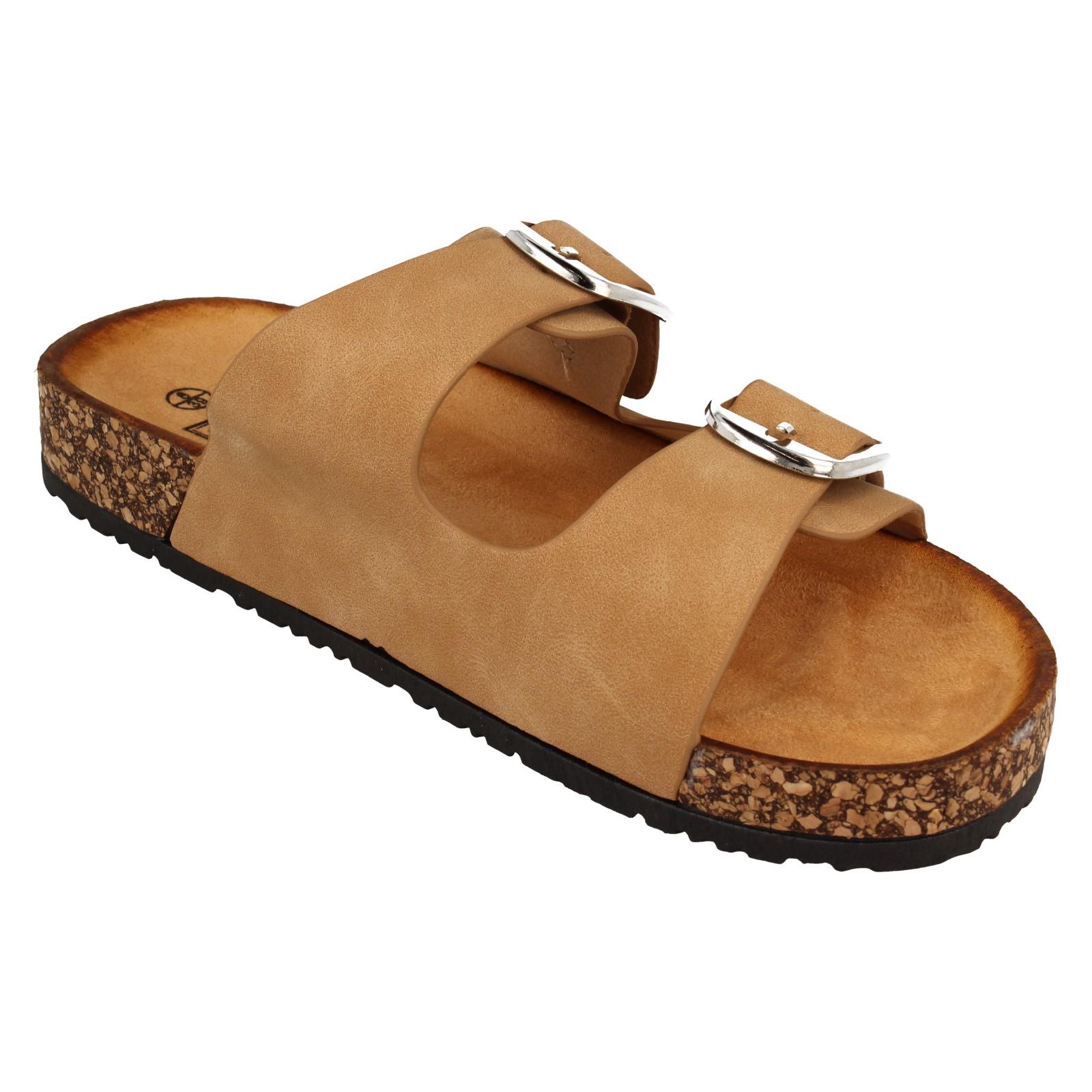 Ladies Down to Earth Low Flatform Dual Buckle Mule Sandal 'F1R2090' - Picture 30 of 46