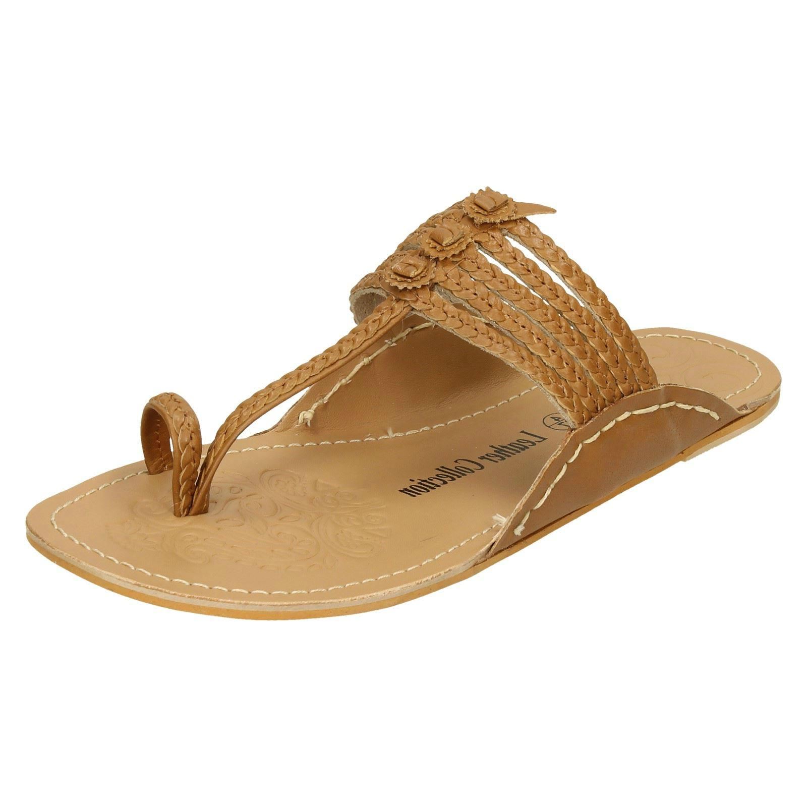 Ladies Leather Collection Flat Toeloop 'Braided Sandals' - Picture 38 of 55